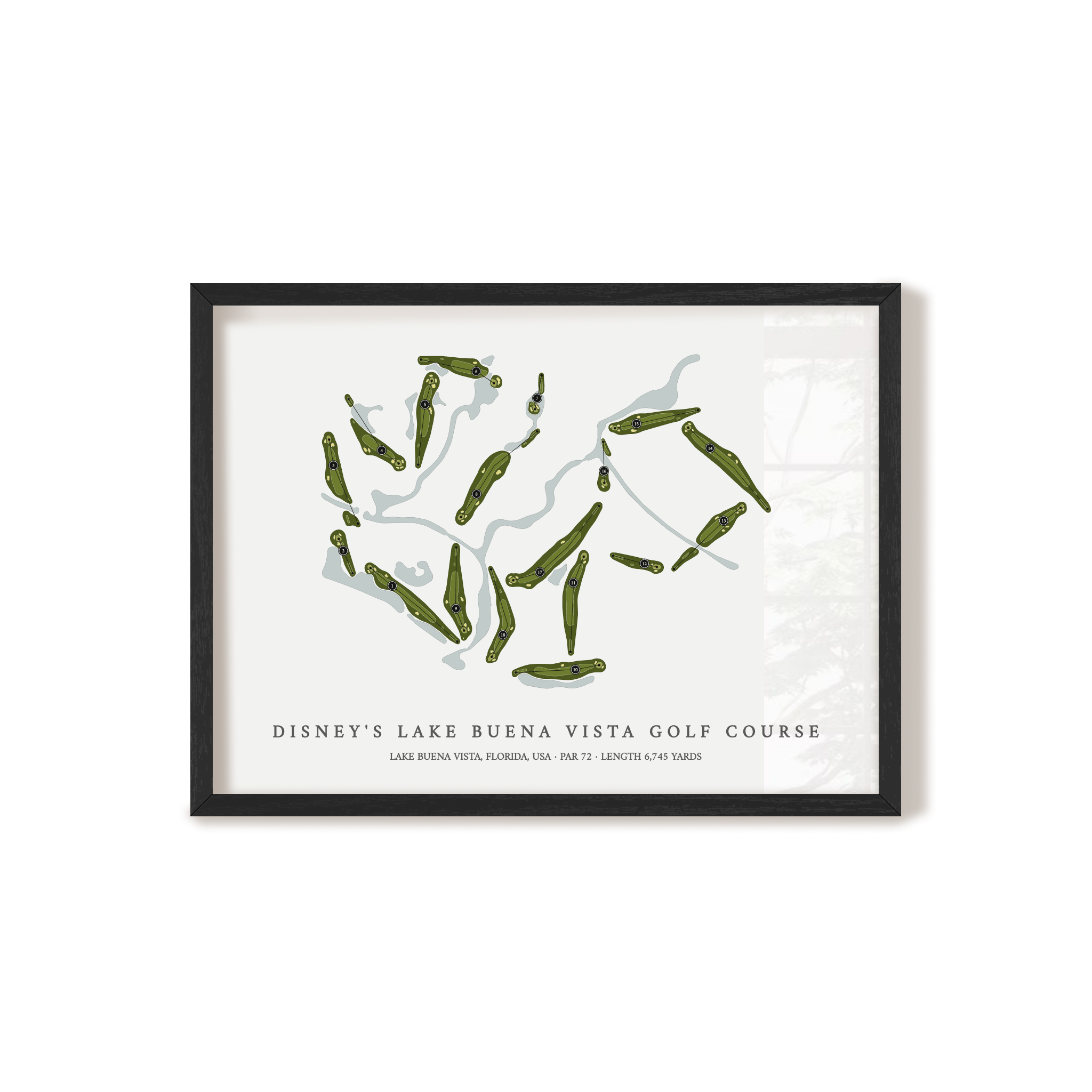 Disney's Lake Buena Vista Golf Course | Golf Course Map | Black Frame
