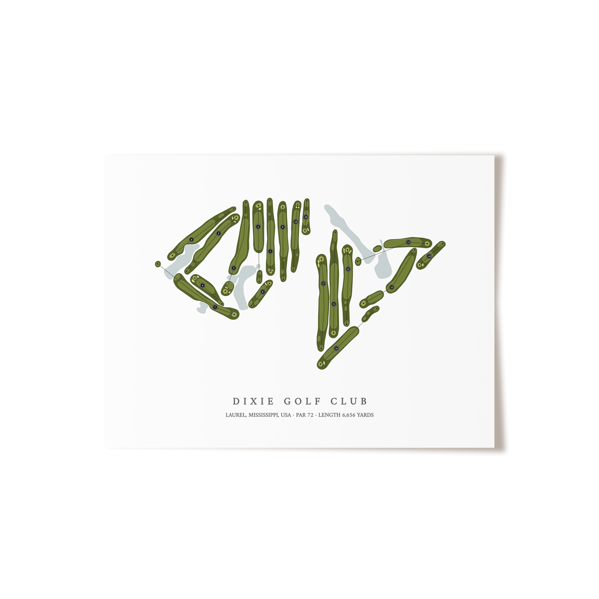 Dixie Golf Club | Golf Course Map | Unframed