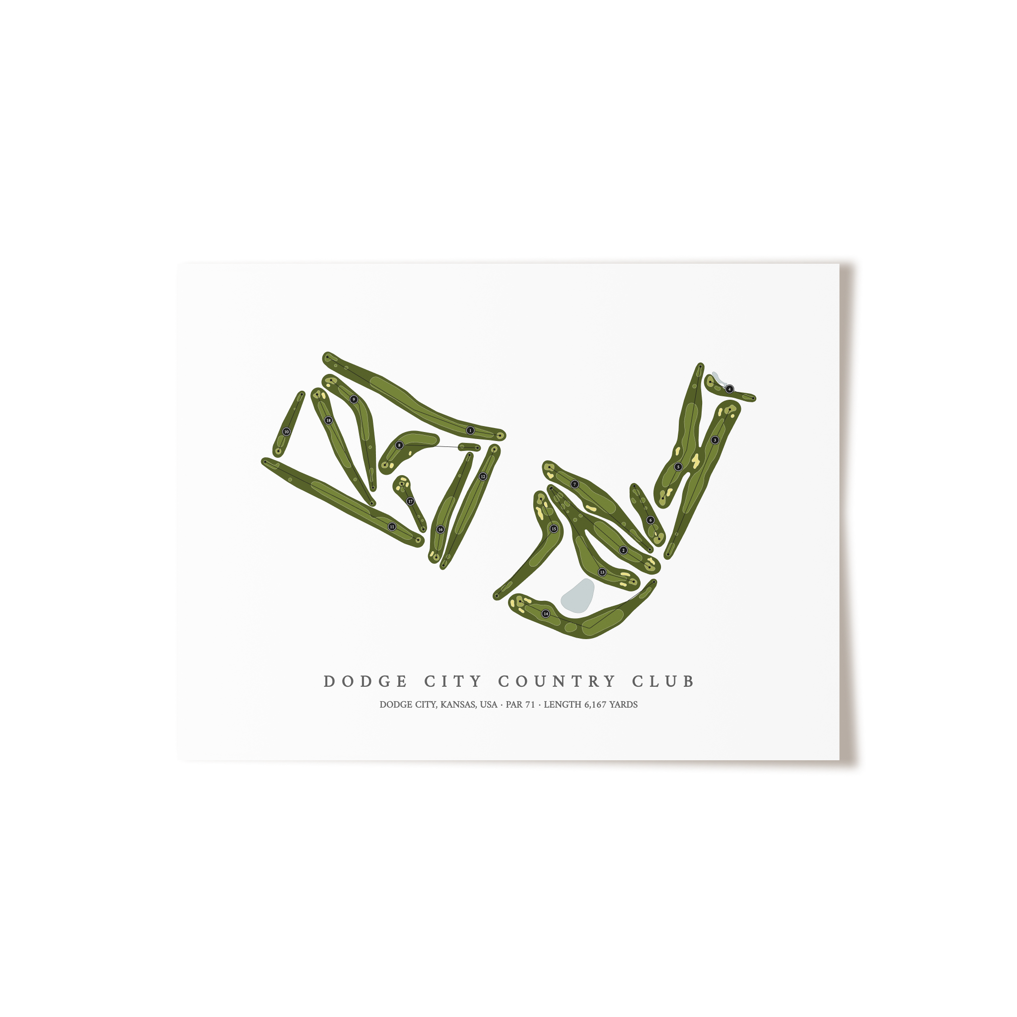 Dodge City Country Club | Golf Course Map | Unframed