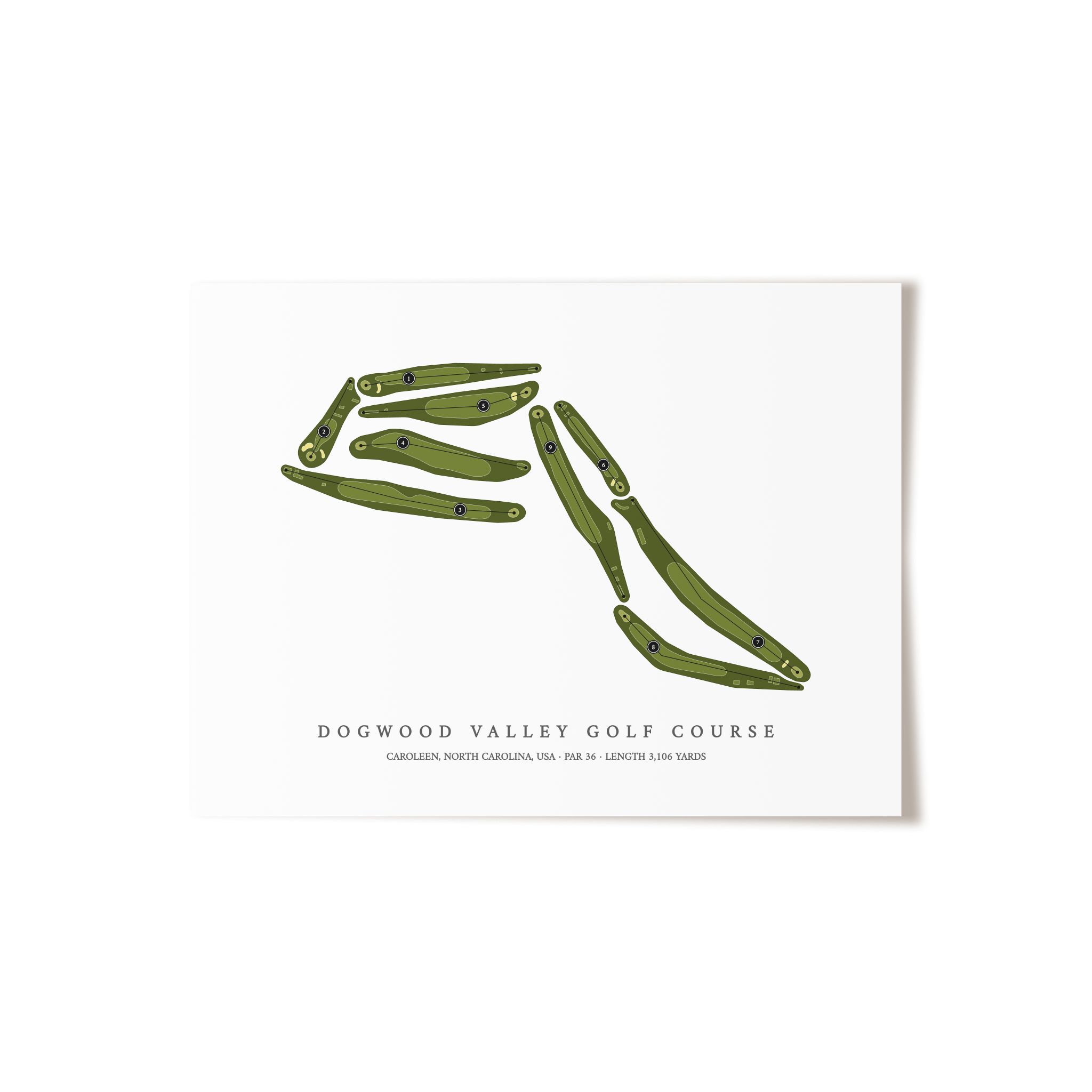 Dogwood Valley Golf Course | Golf Course Map | Unframed