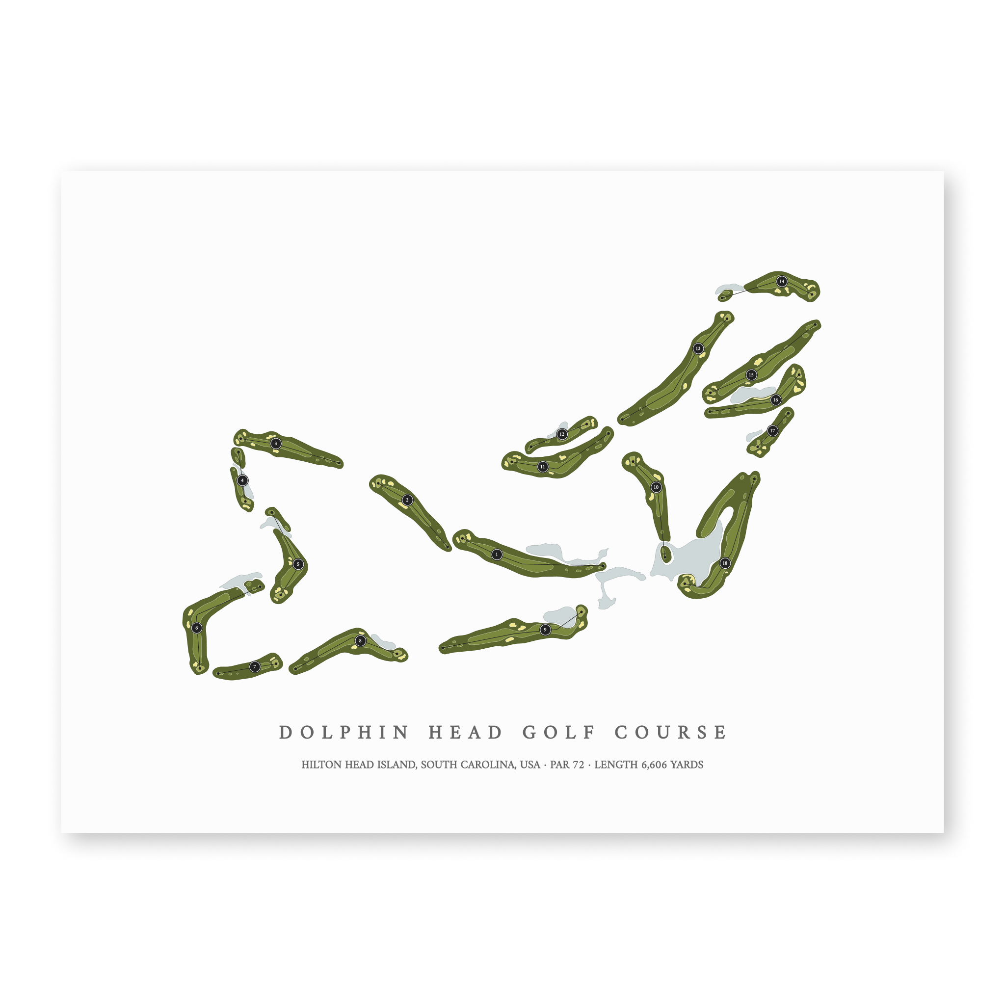 Dolphin Head Golf Course | Golf Course Print | Unframed