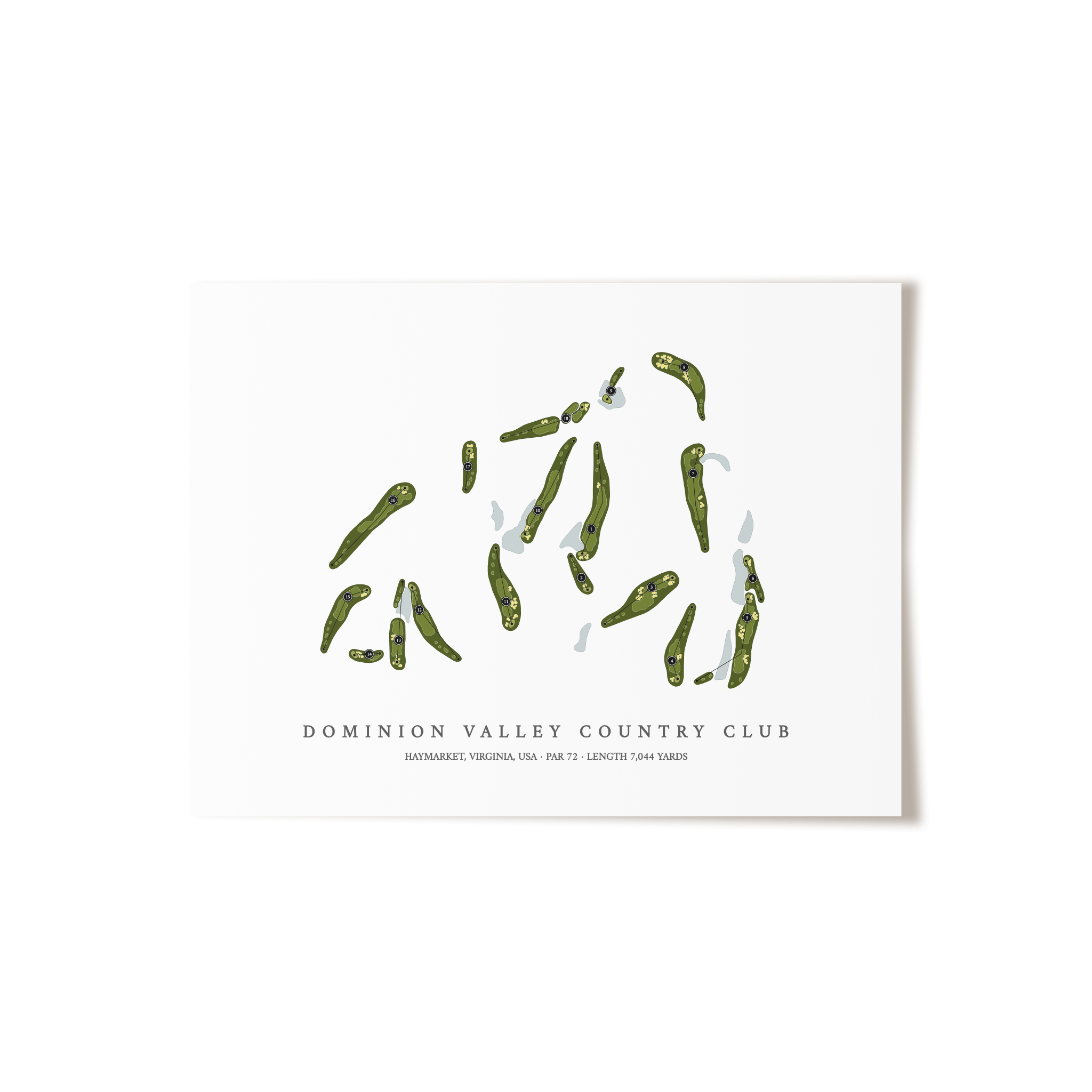 Dominion Valley Country Club | Golf Course Map | Unframed
