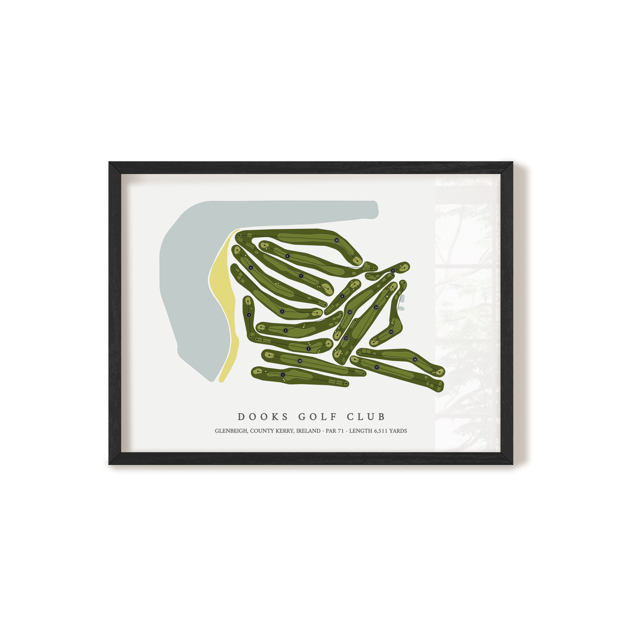 Dooks Golf Club | Golf Course Map | Black Frame