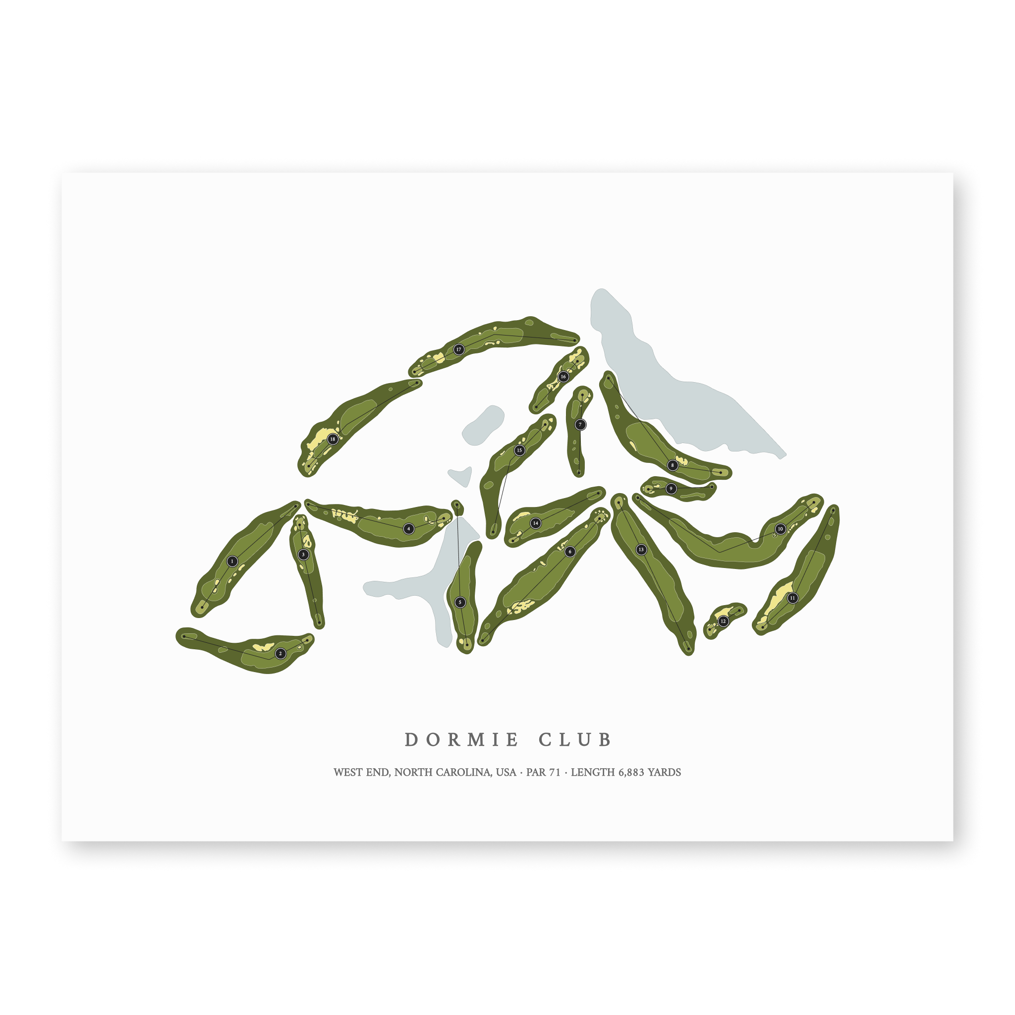 Dormie Club | Golf Course Print | Unframed