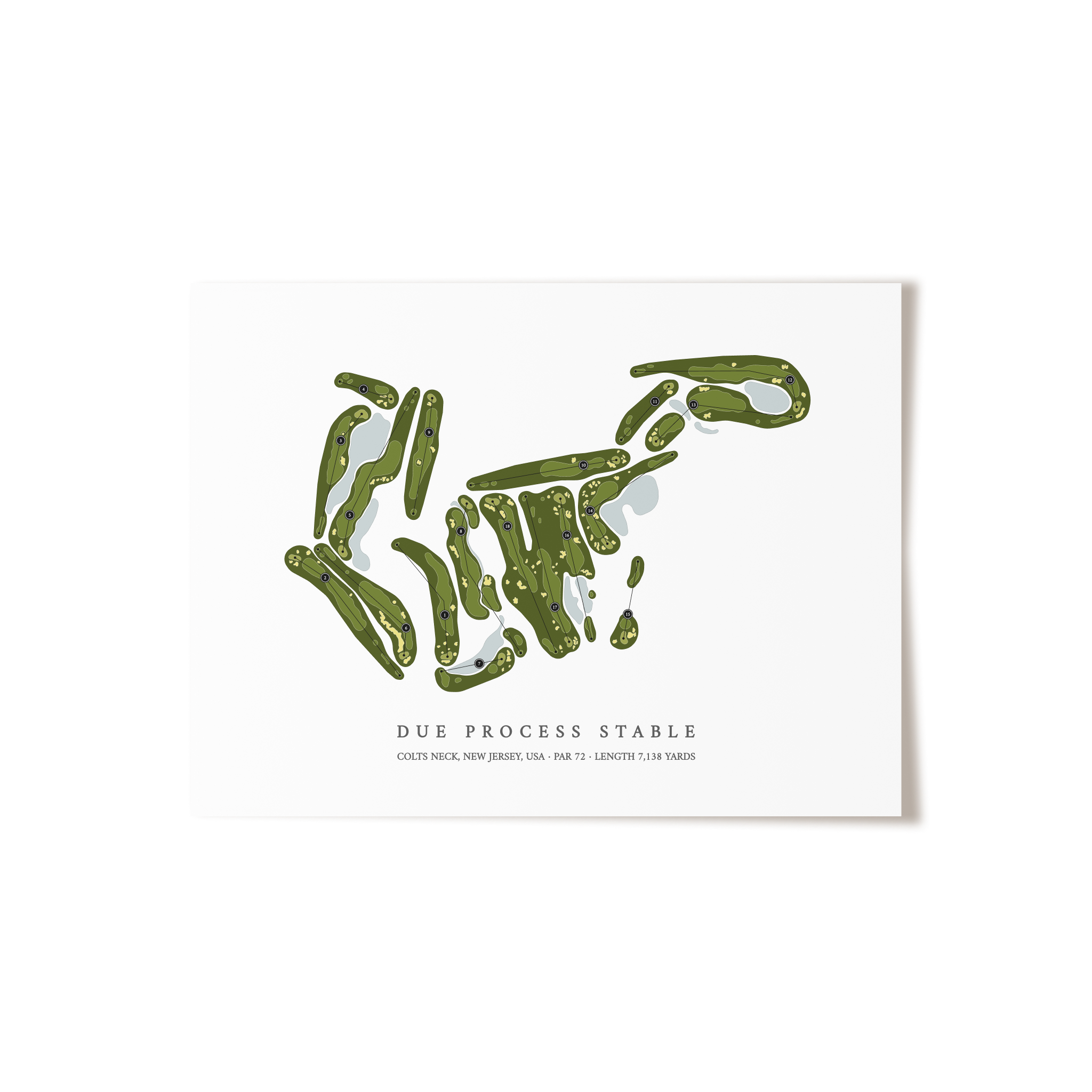 Due Process Stable | Golf Course Map | Unframed