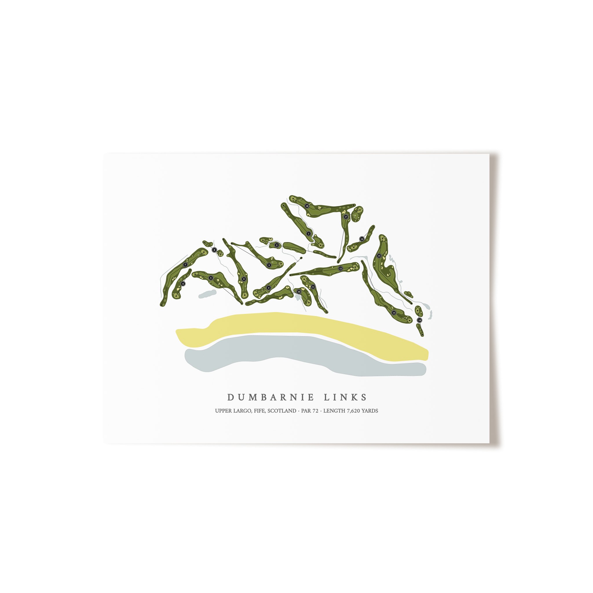 Dumbarnie Links | Golf Course Map | Unframed