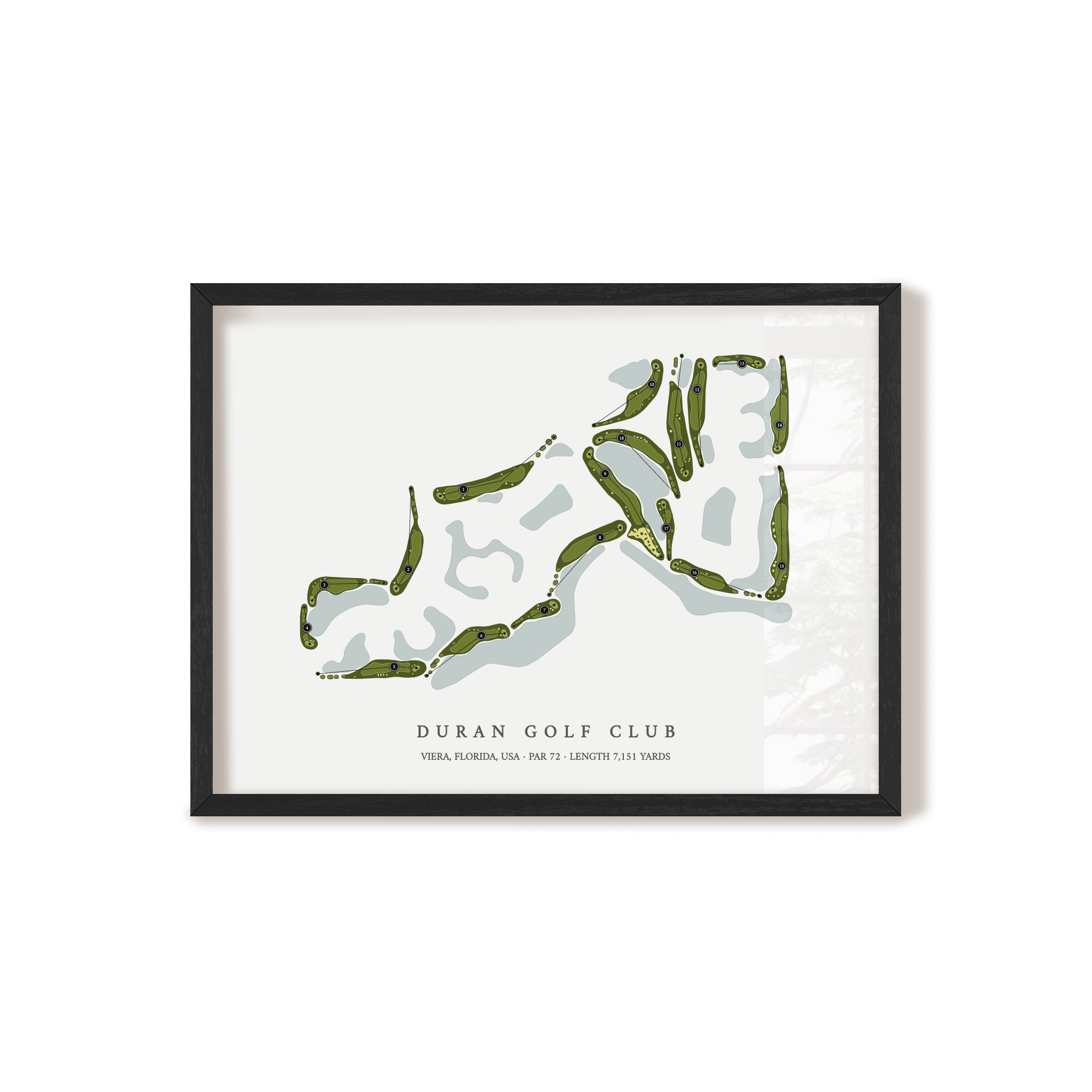 Duran Golf Club | Golf Course Map | Black Frame