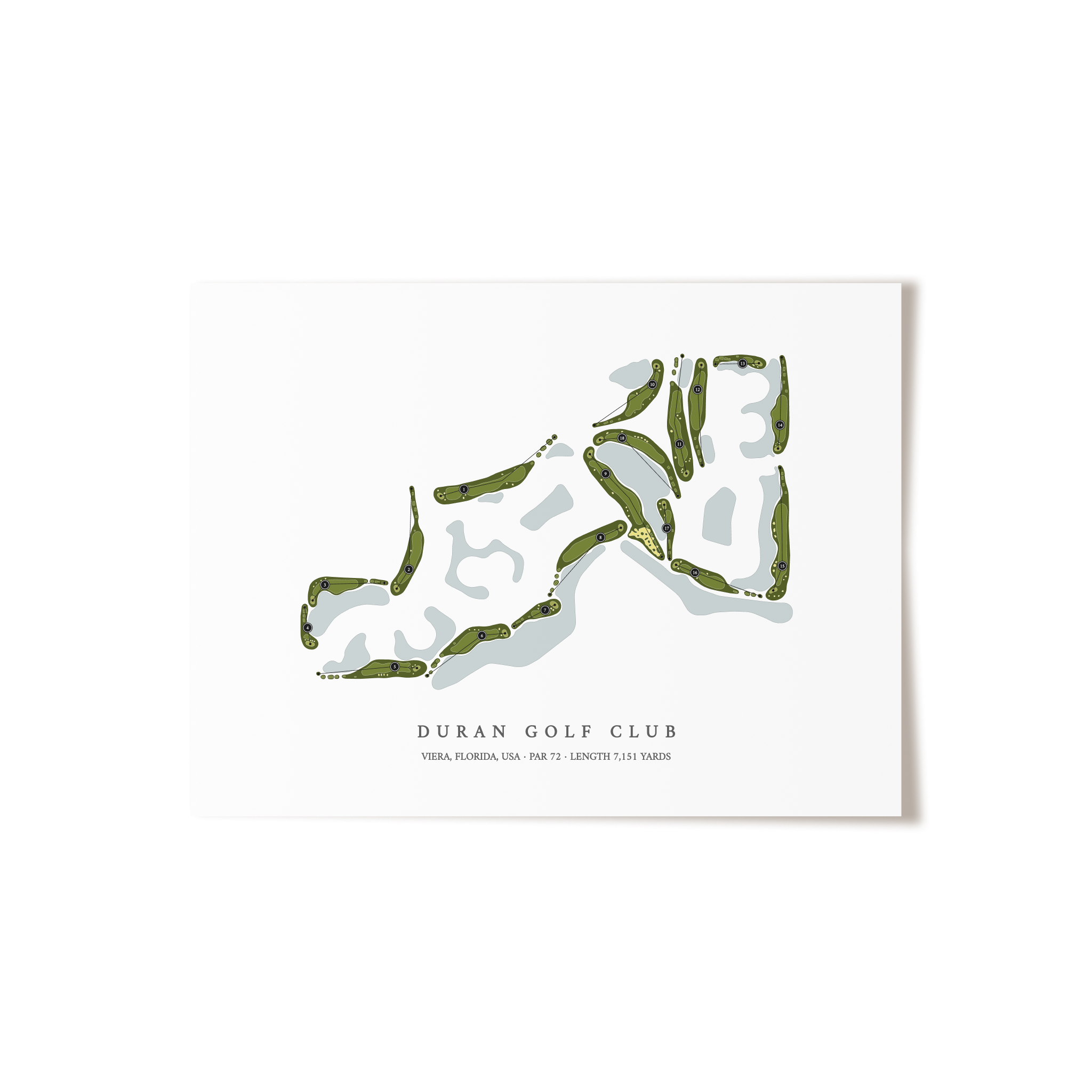Duran Golf Club | Golf Course Map | Unframed