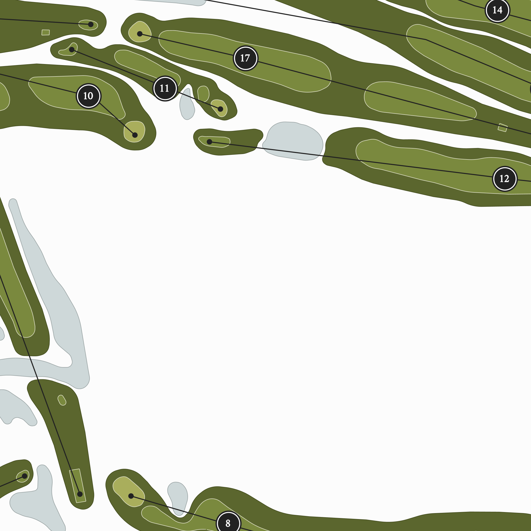 Dusty Hills Country Club | Golf Course Map | Close Up