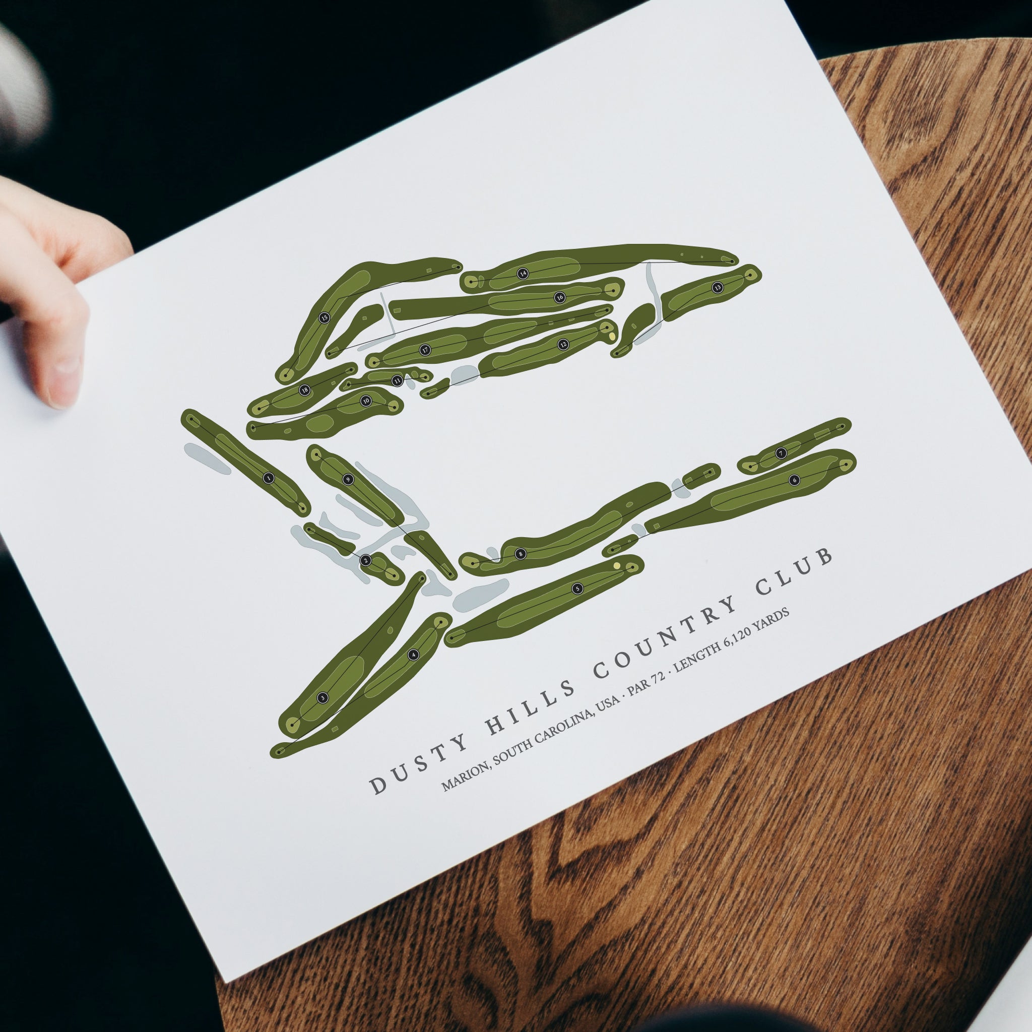 Dusty Hills Country Club | Golf Course Map | With Laptop