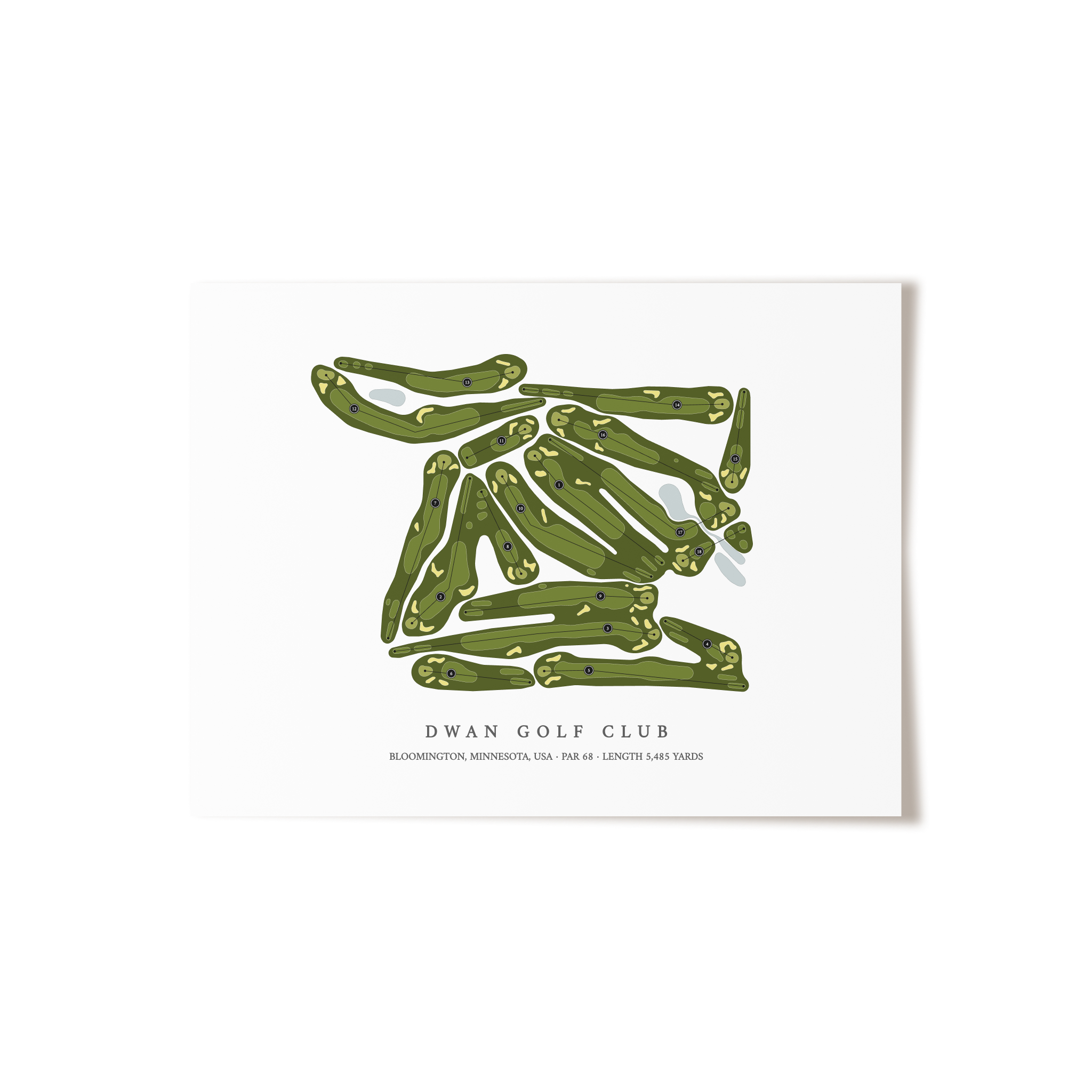 Dwan Golf Club | Golf Course Map | Unframed