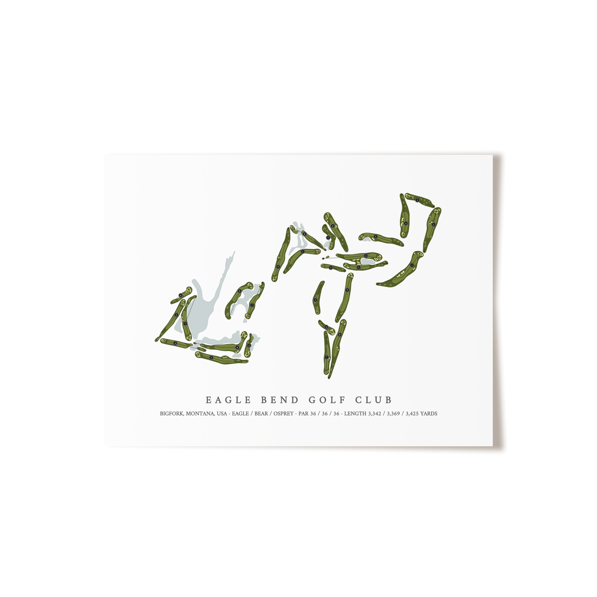 Eagle Bend Golf Club | Golf Course Map | Unframed