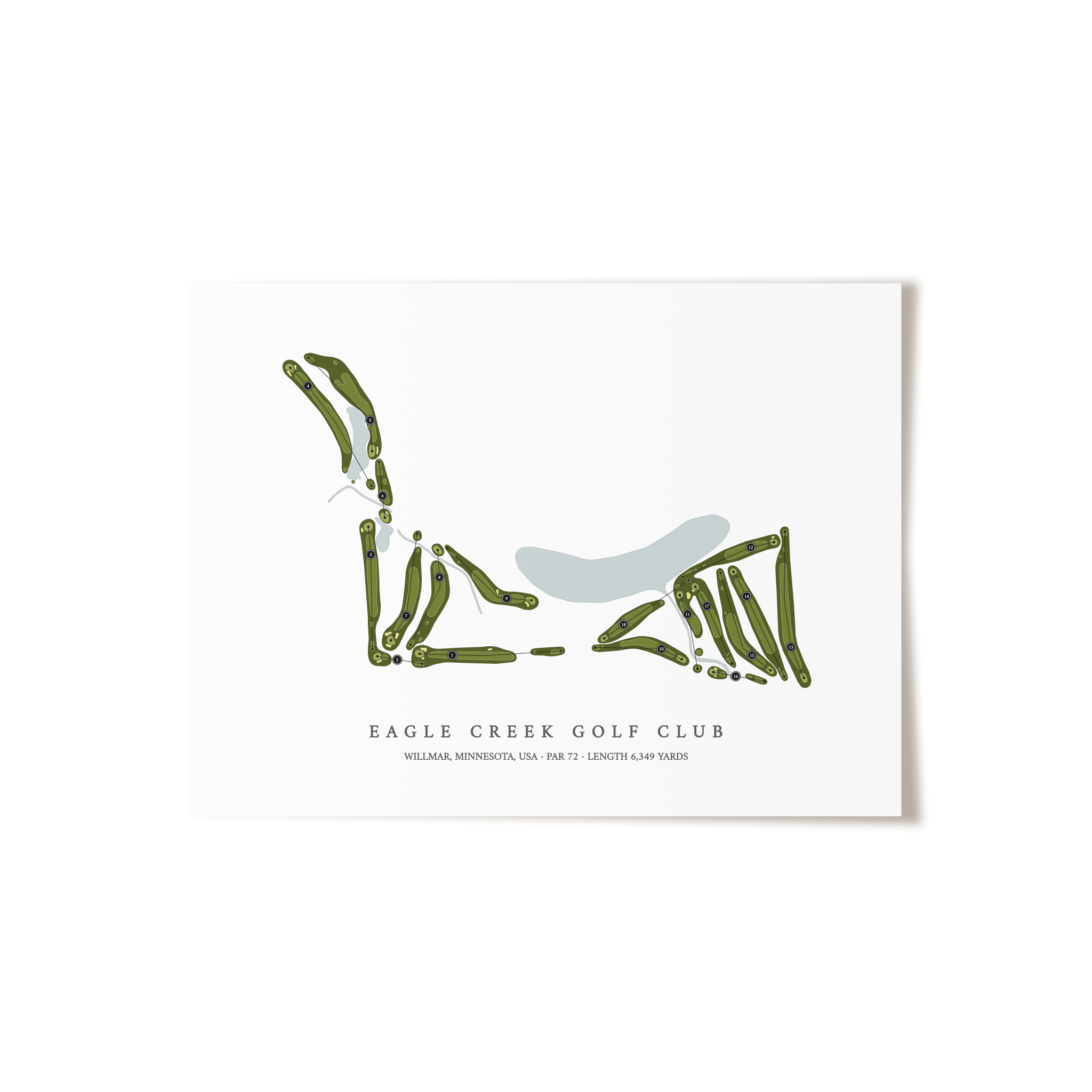Eagle Creek Golf Club | Golf Course Map | Unframed
