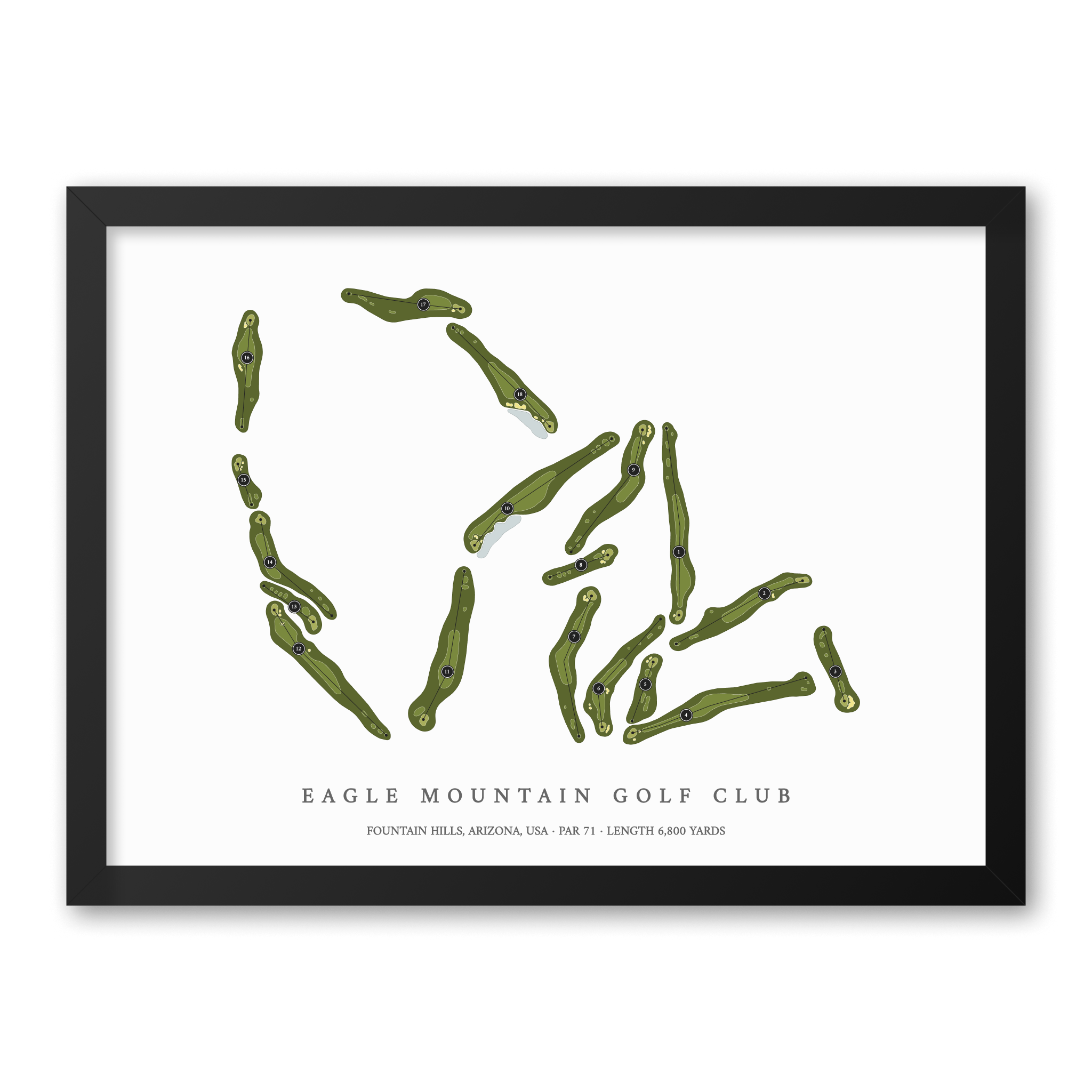Eagle Mountain Golf Club | Golf Course Map | Black Frame