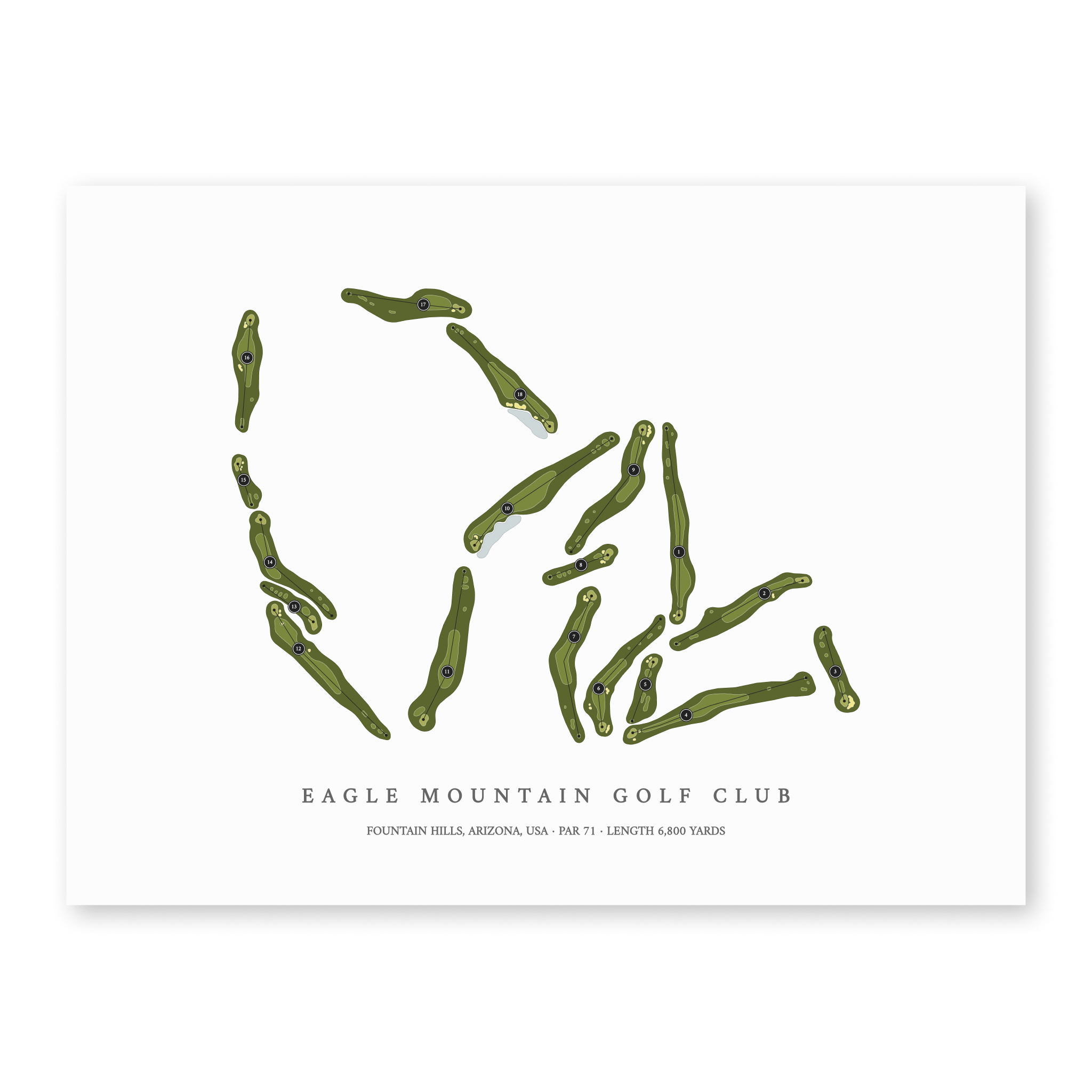 Eagle Mountain Golf Club | Golf Course Map | Unframed