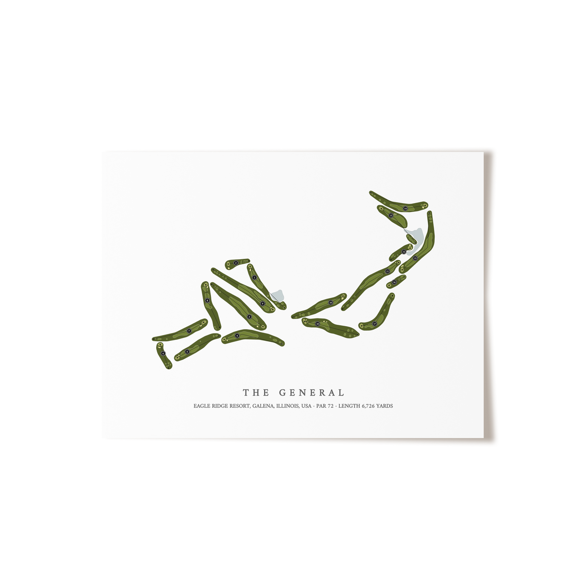 Eagle Ridge Resort - The General | Golf Course Map | Unframed