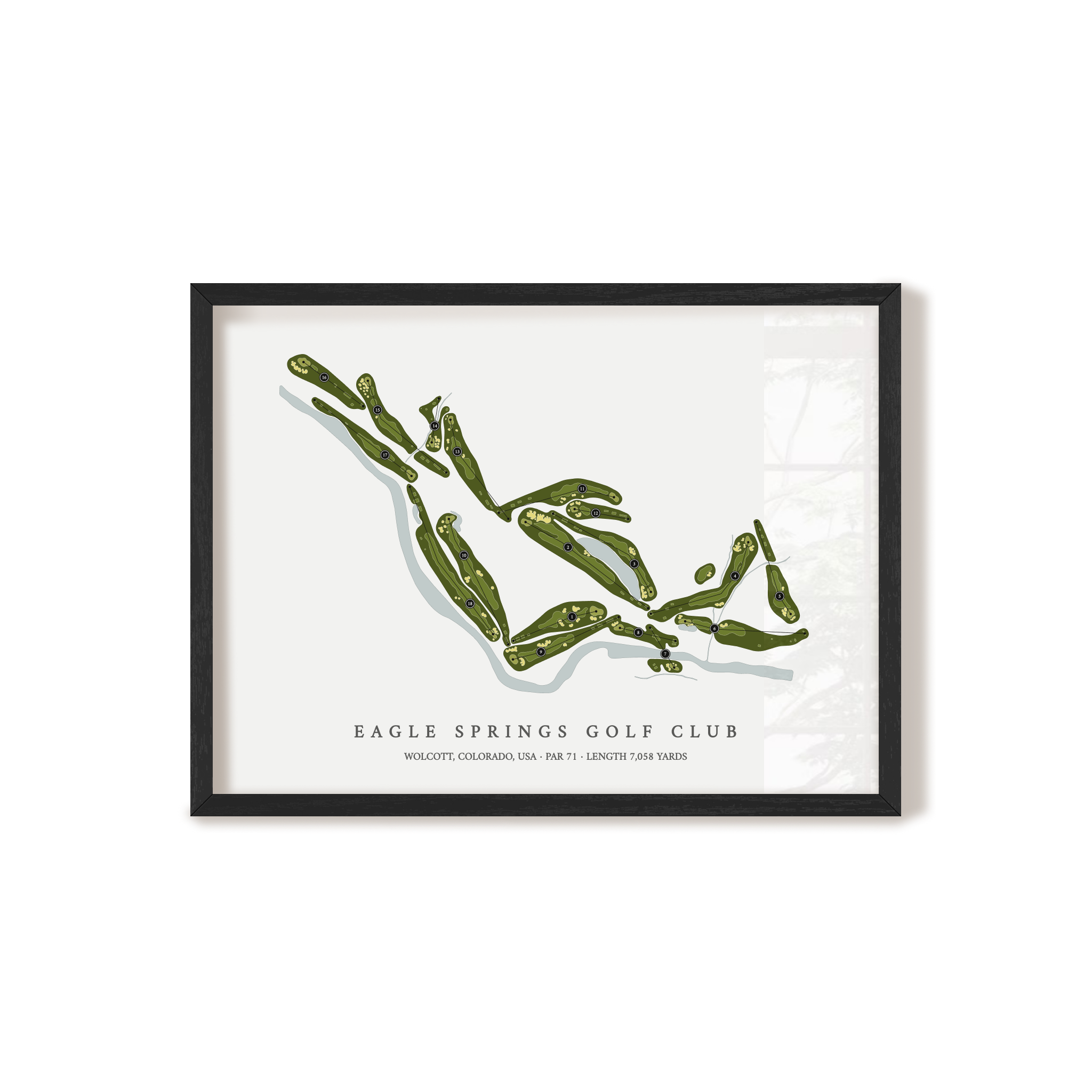 Eagle Springs Golf Club | Golf Course Print | Black Frame