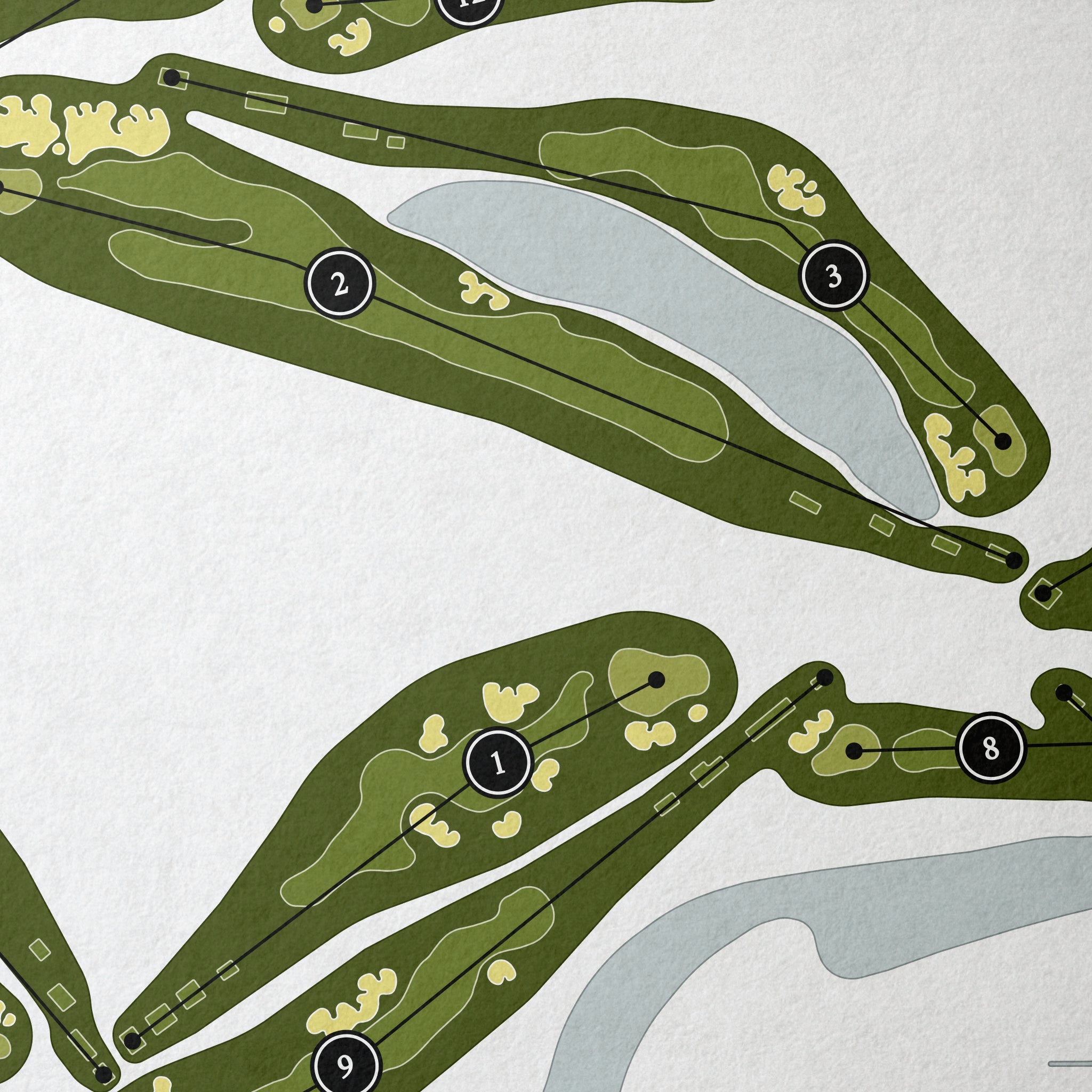 Eagle Springs Golf Club | Golf Course Print | Close Up
