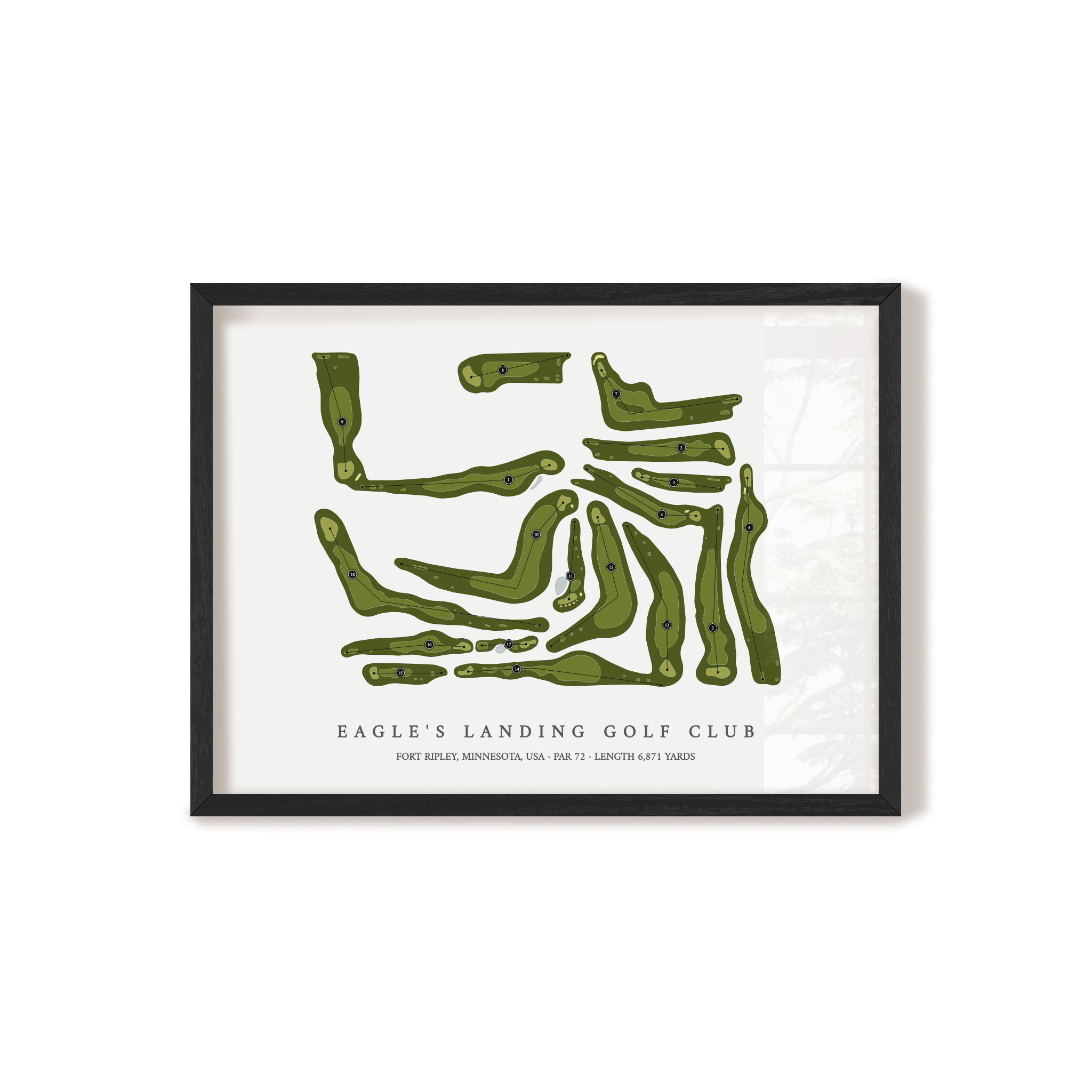 Eagle's Landing Golf Club | Golf Course Print | Black Frame