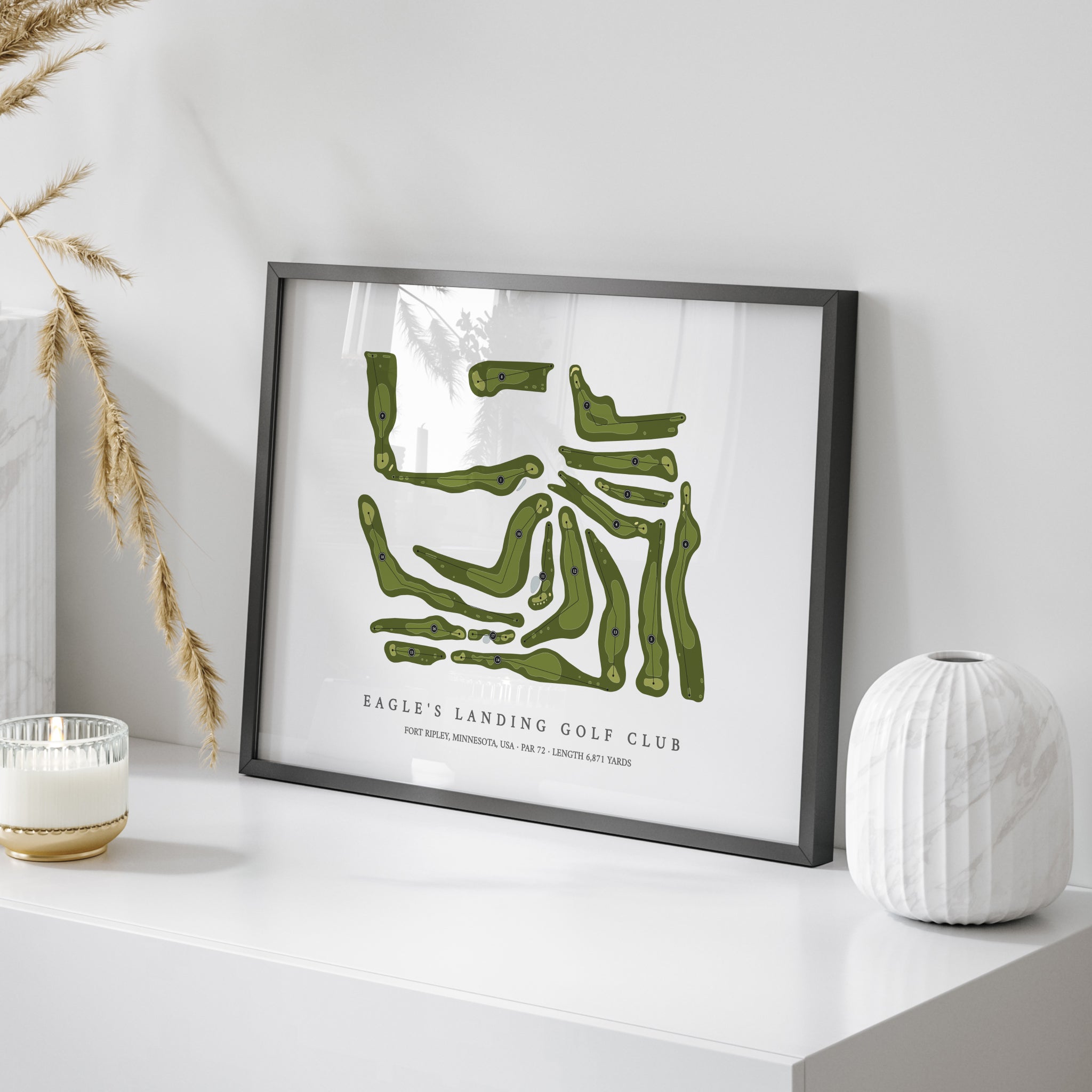 Eagle's Landing Golf Club | Golf Course Print | On Table