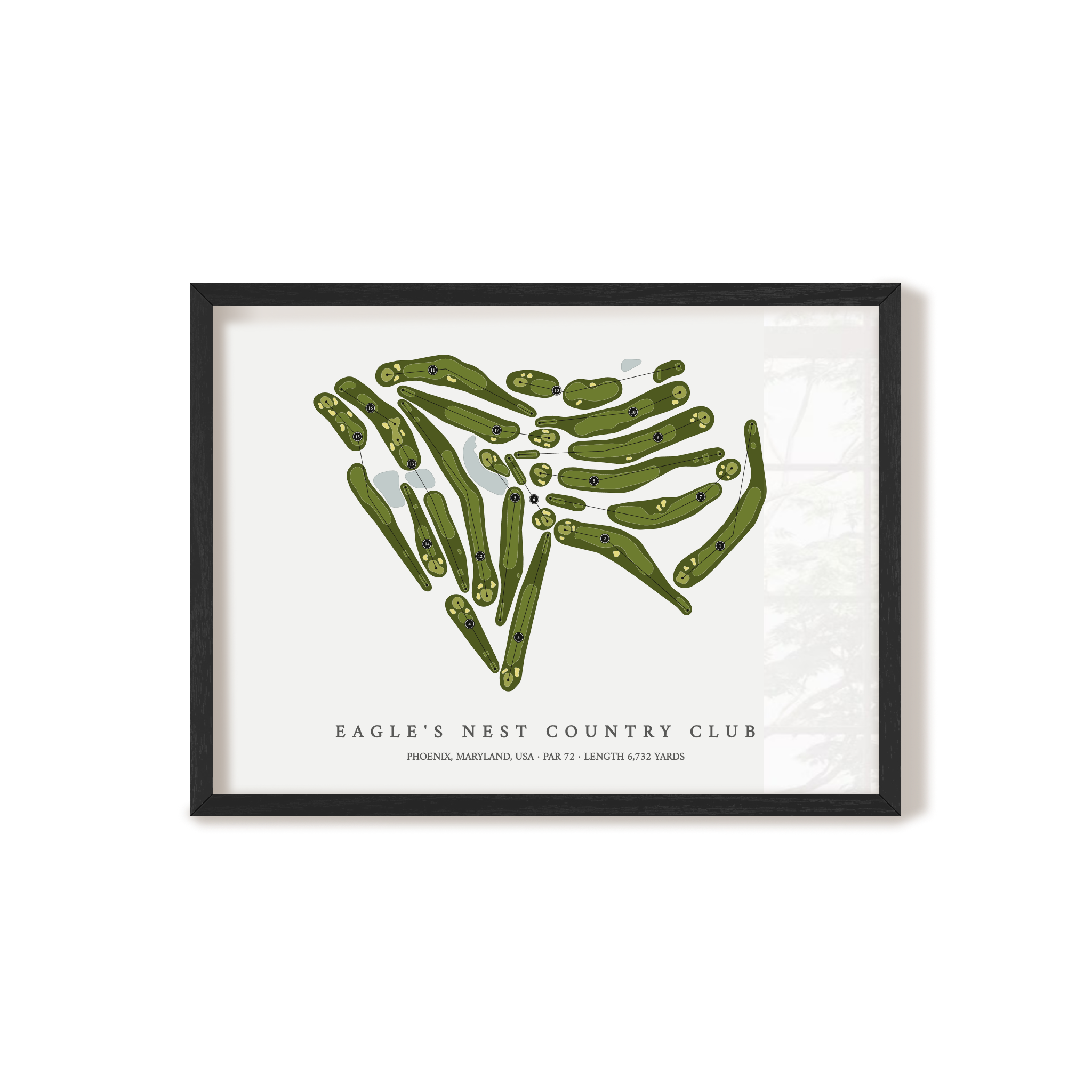 Eagle's Nest Country Club | Golf Course Map | Black Frame
