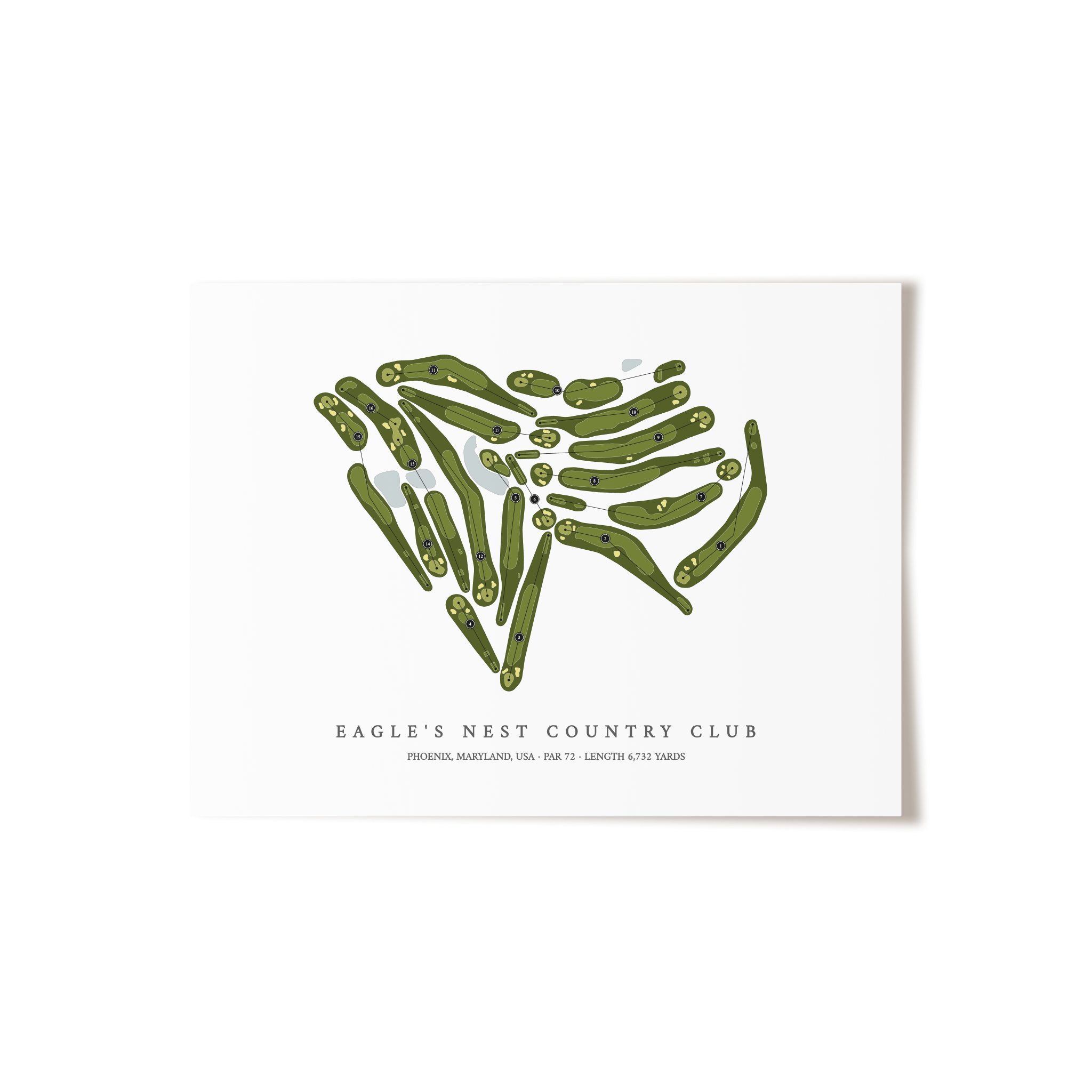 Eagle's Nest Country Club | Golf Course Map | Unframed