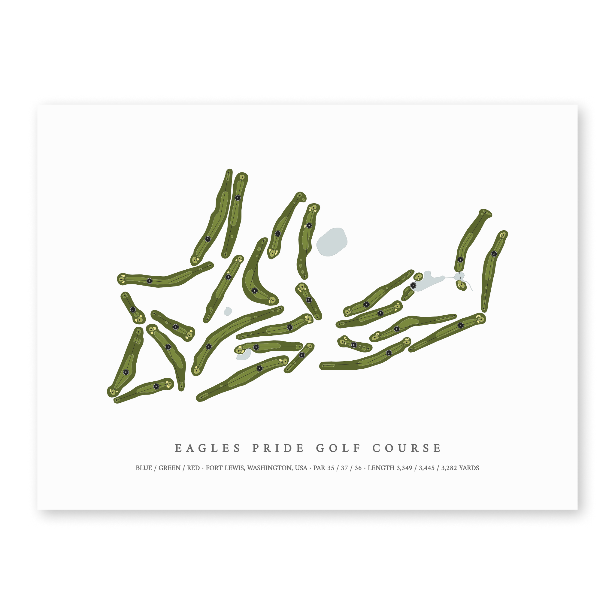 Eagles Pride Golf Course | Golf Course Map | Unframed