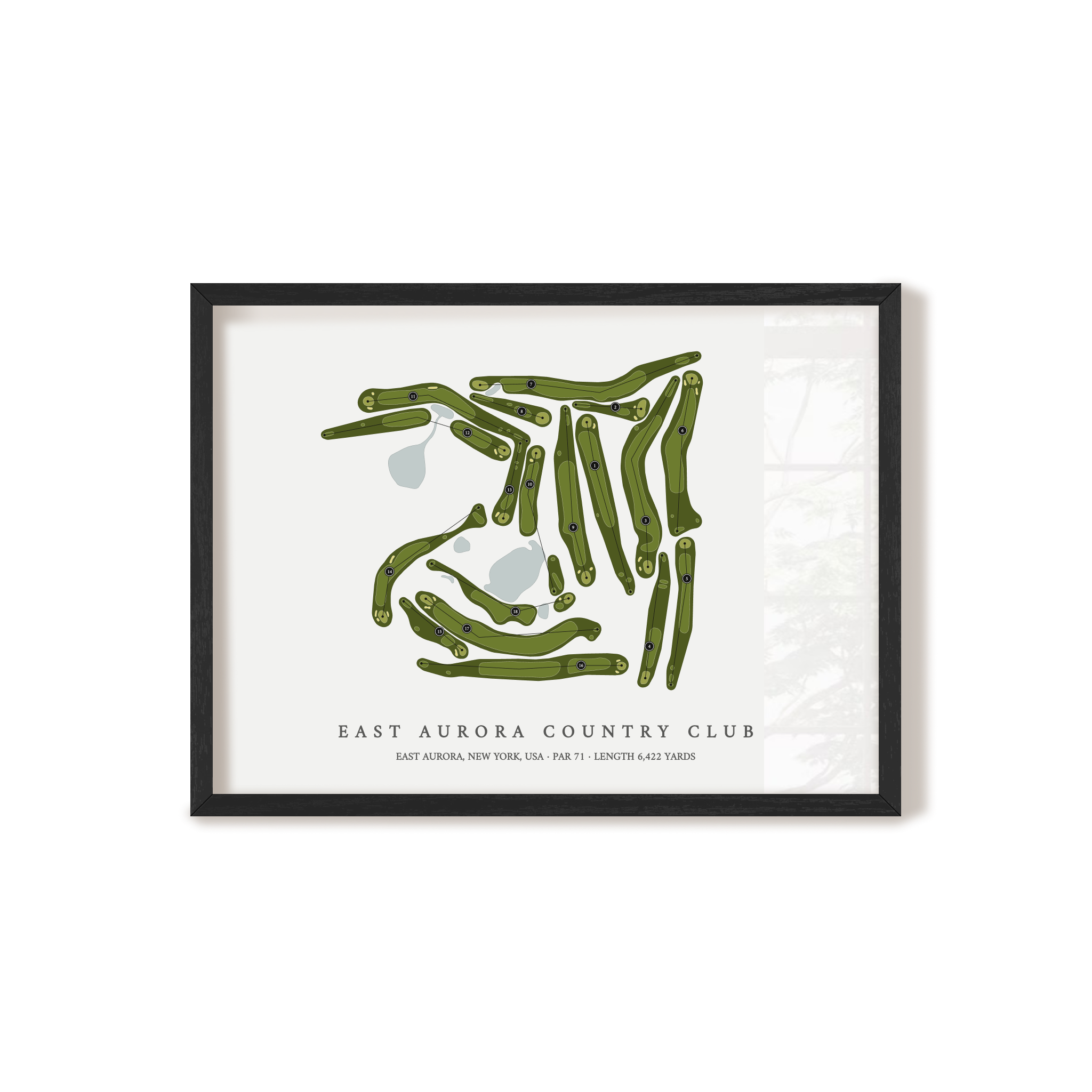 East Aurora Country Club | Golf Course Map | Black Frame