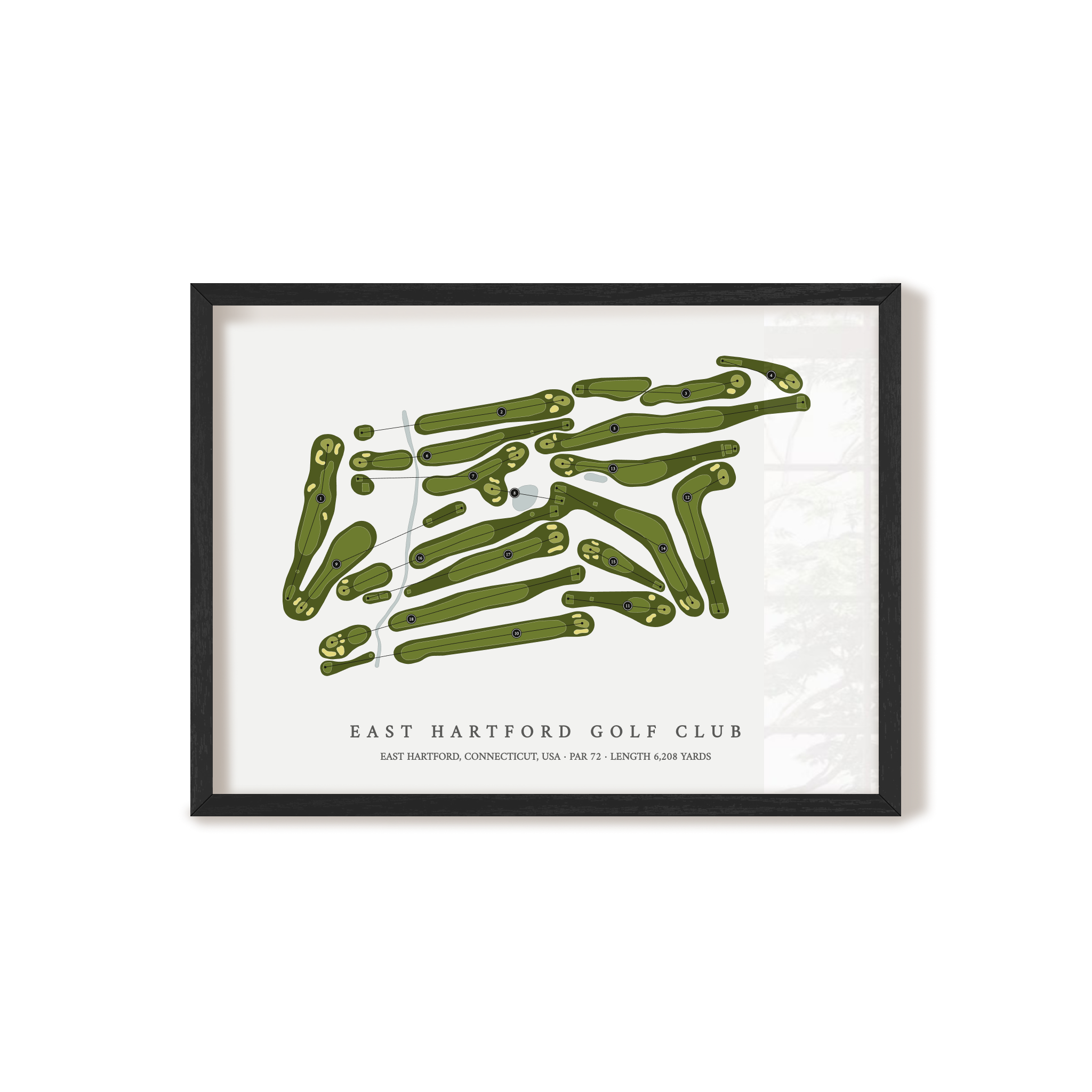 East Hartford Golf Club | Golf Course Map | Black Frame