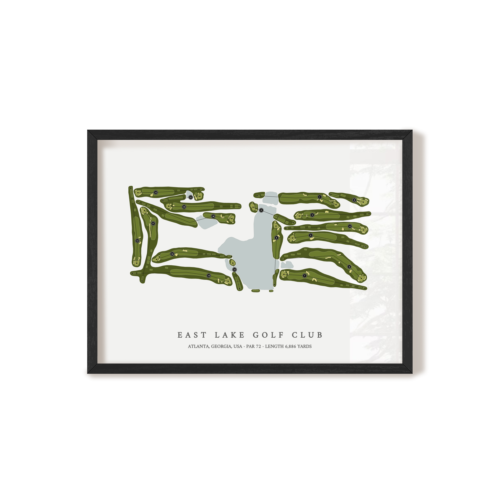 East Lake Golf Club | Golf Course Print | Black Frame
