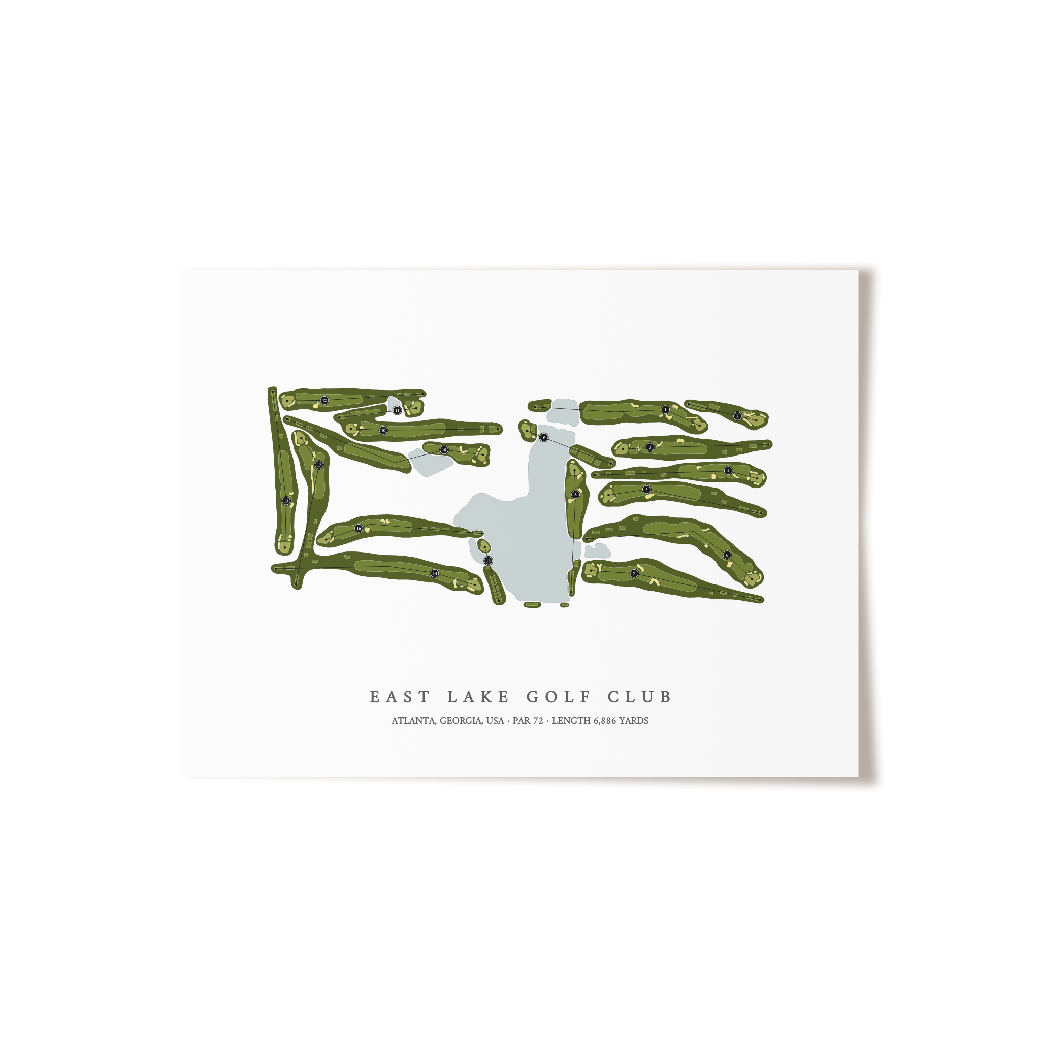 East Lake Golf Club | Golf Course Print | Unframed