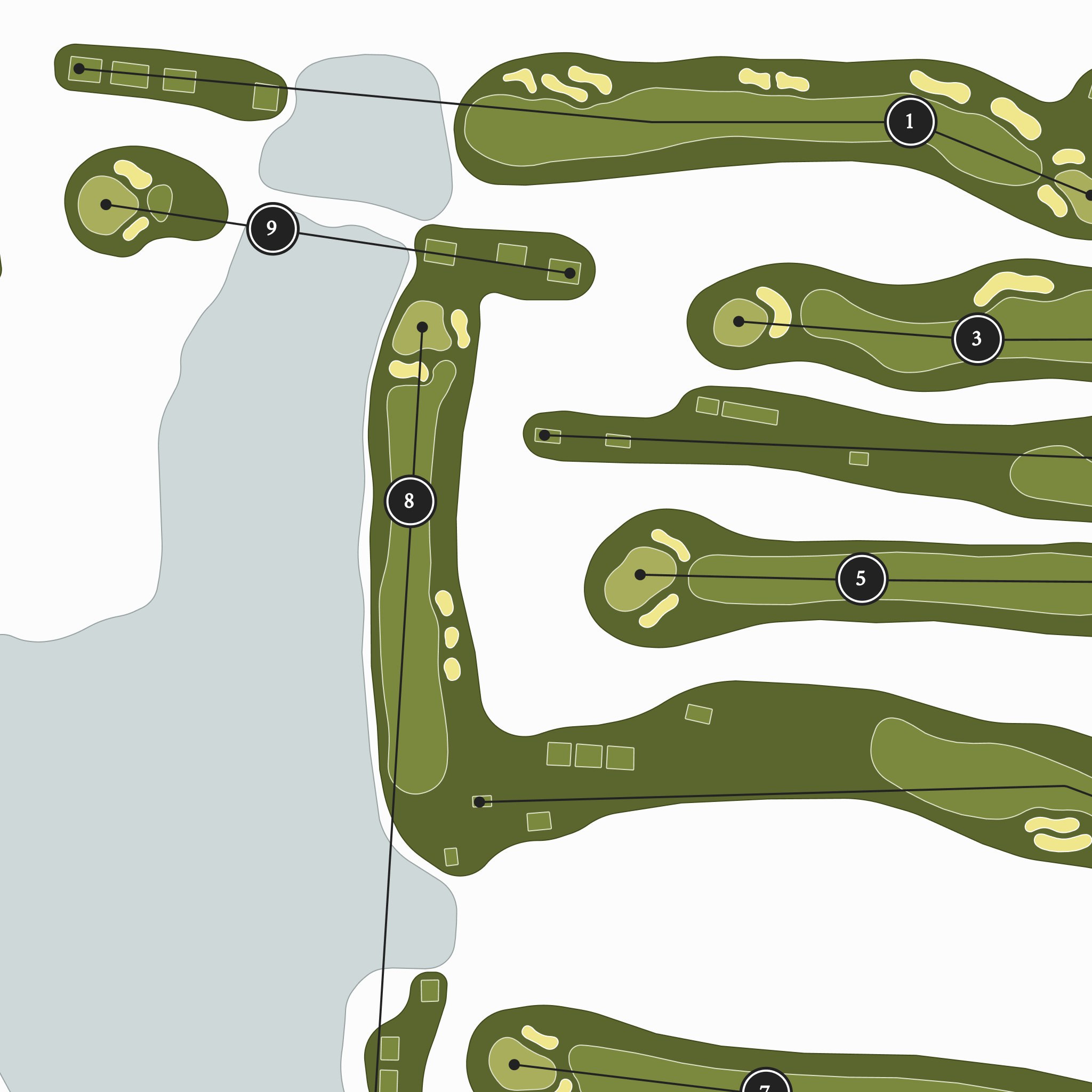 East Lake Golf Club | Golf Course Map | Close Up