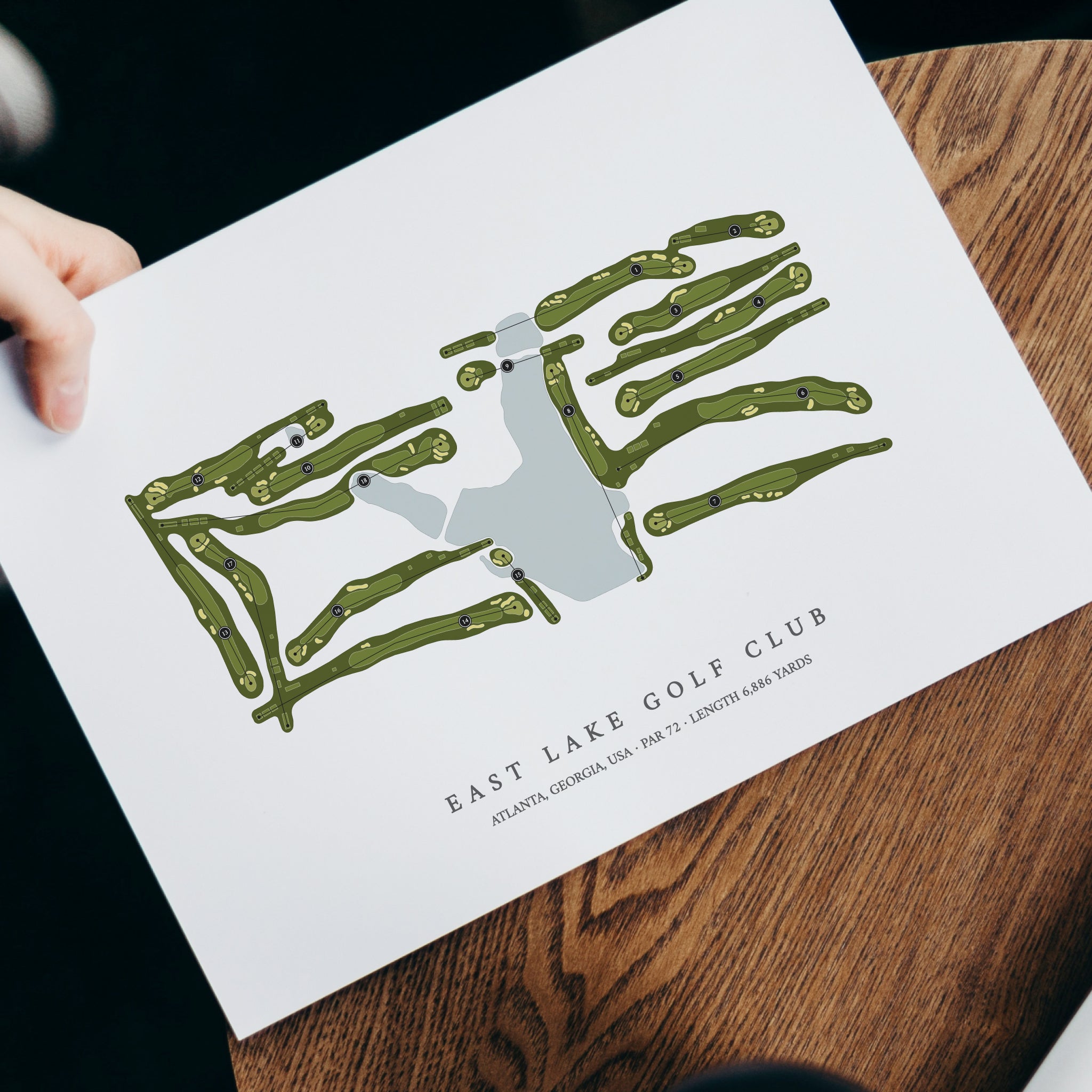 East Lake Golf Club | Golf Course Map | With Laptop