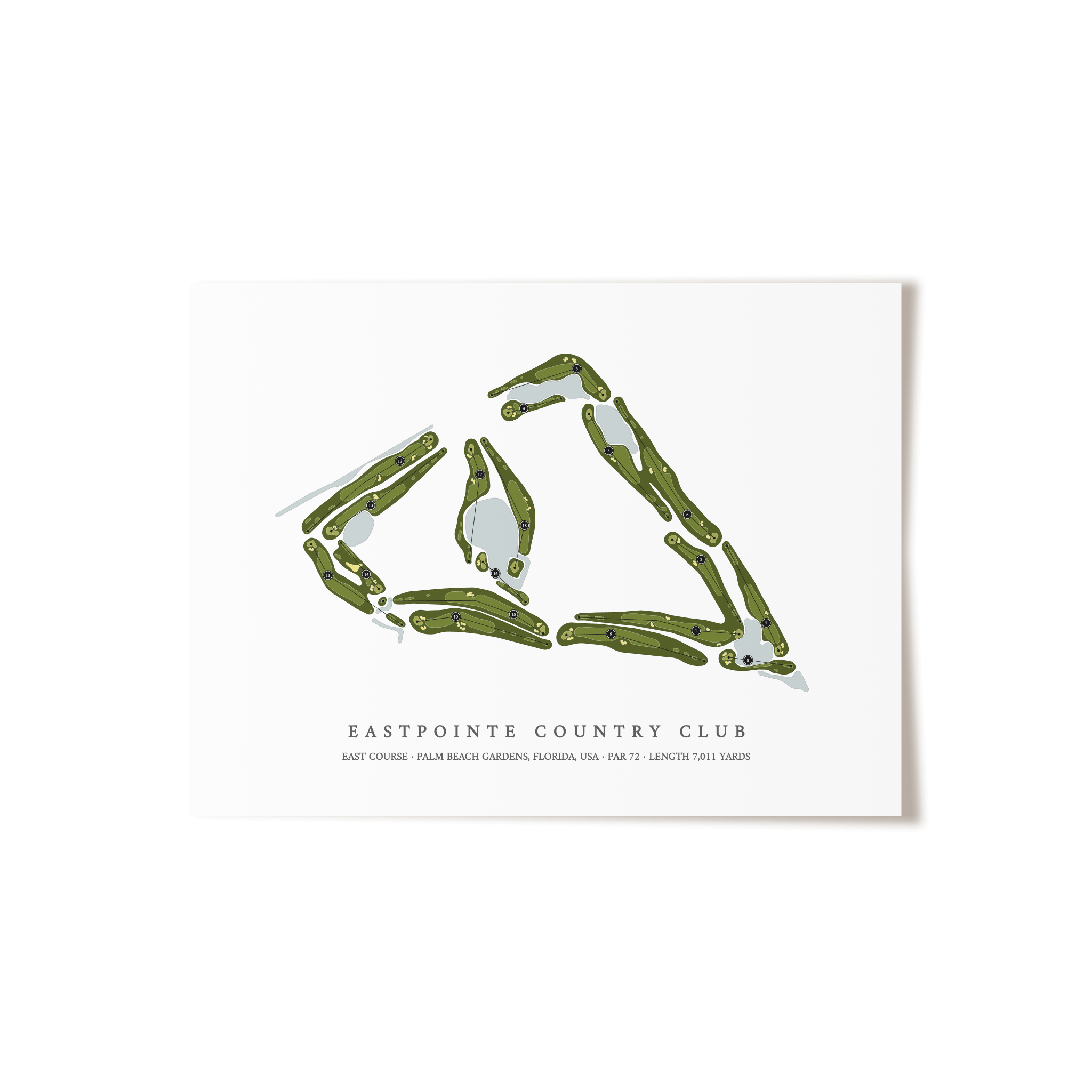 Eastpointe Country Club - East Course | Golf Course Map | Unframed