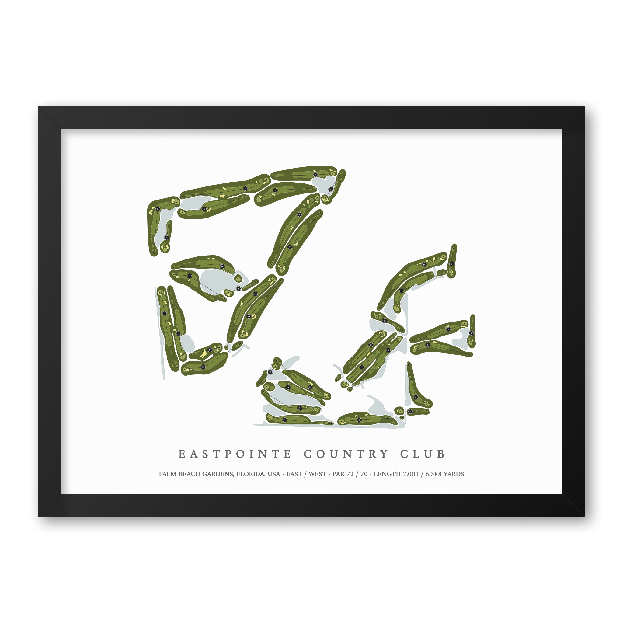 Eastpointe Country Club | Golf Course Map | Black Frame