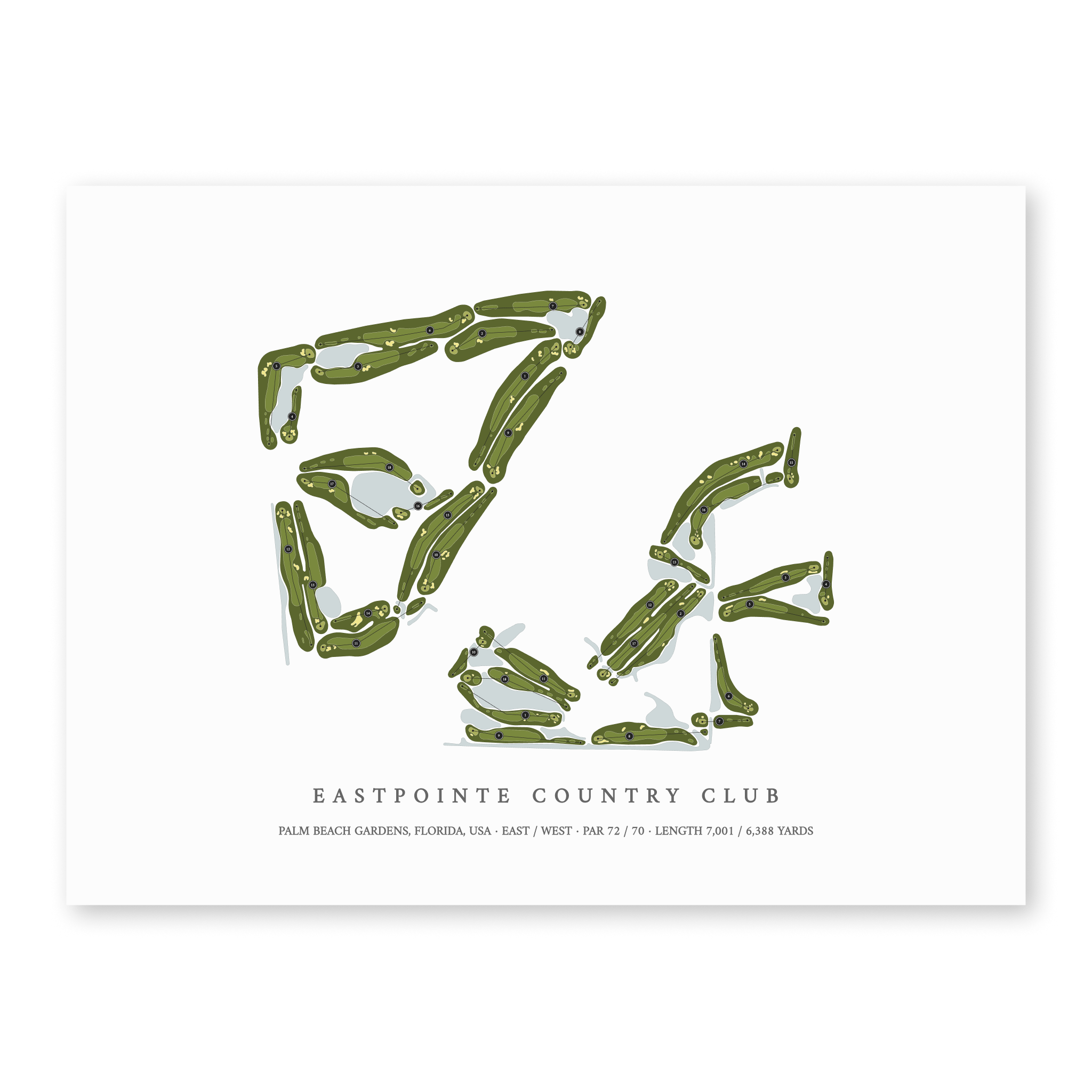 Eastpointe Country Club | Golf Course Map | Unframed