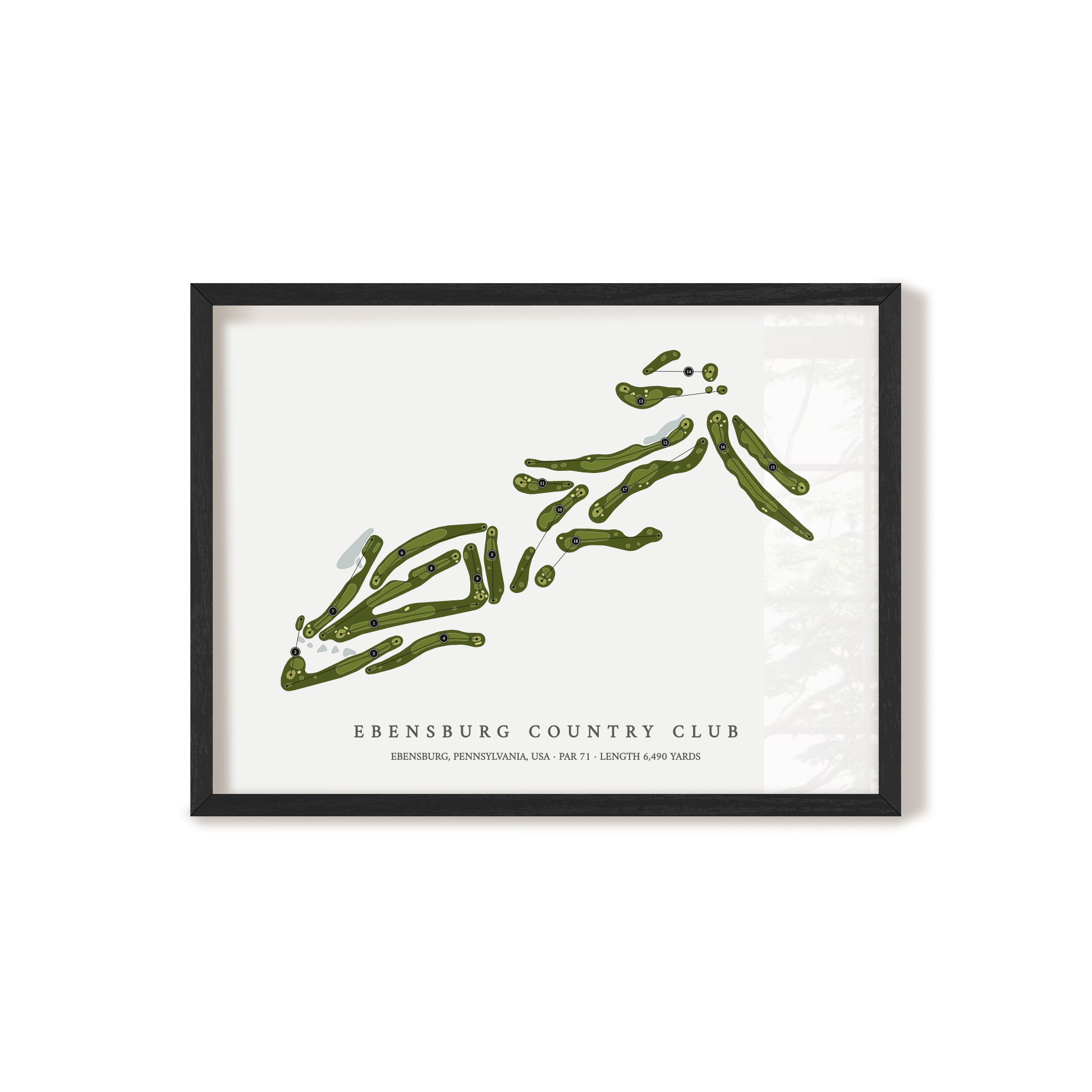 Ebensburg Country Club | Golf Course Map | Black Frame
