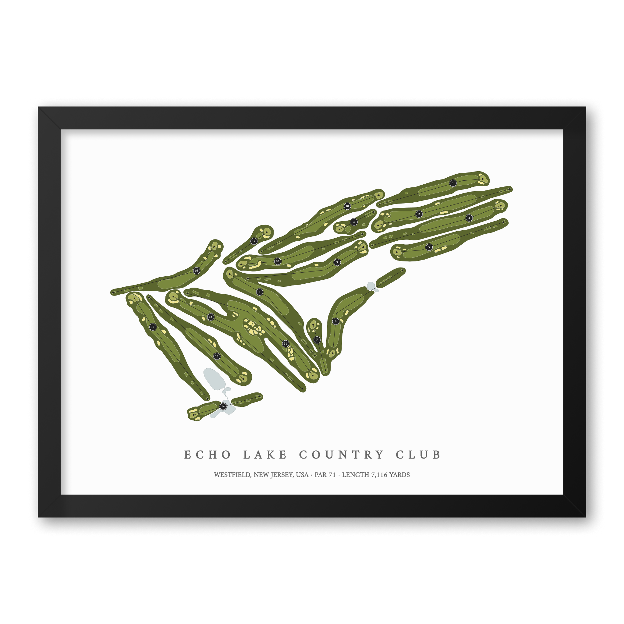 Echo Lake Country Club | Golf Course Map | Black Frame