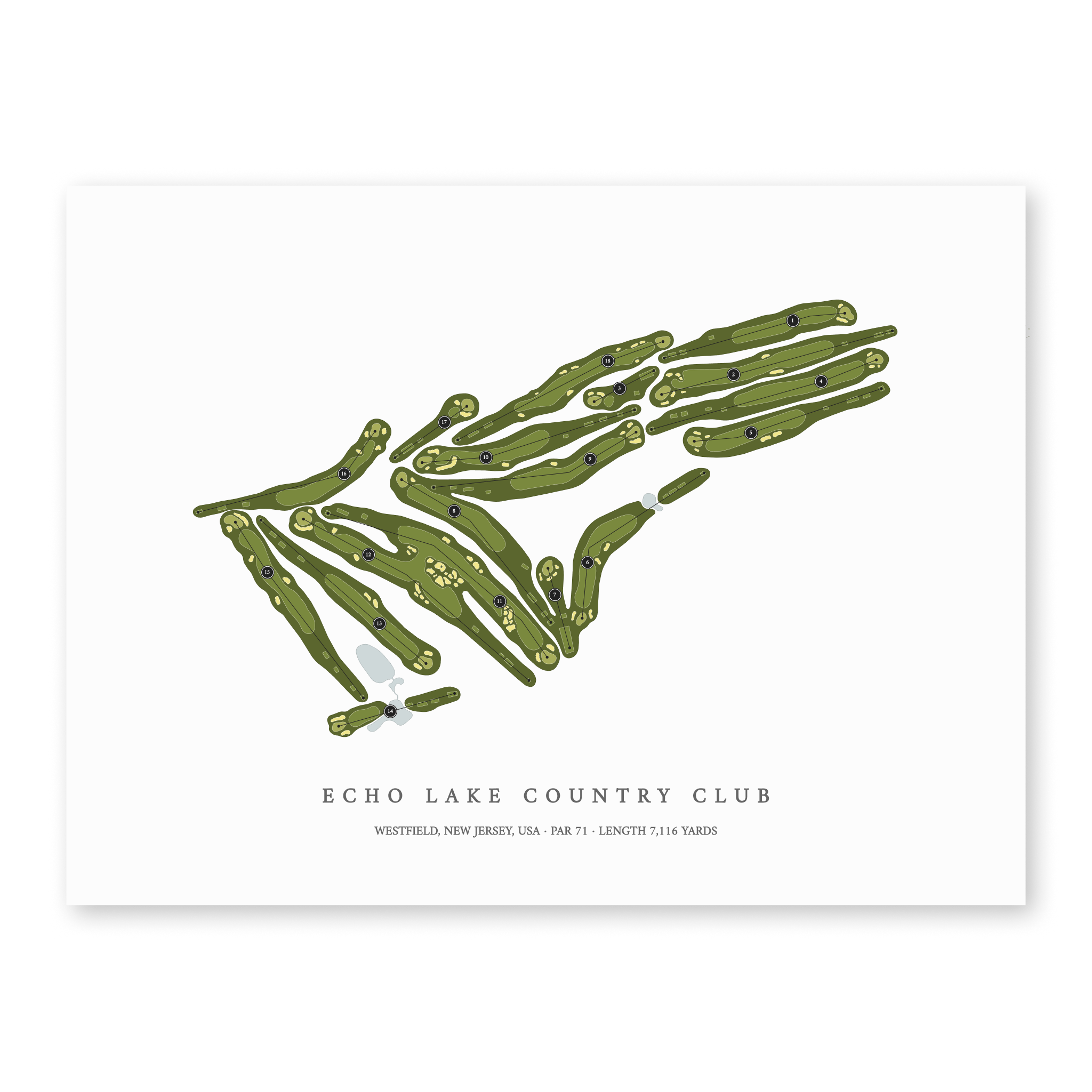 Echo Lake Country Club | Golf Course Map | Unframed