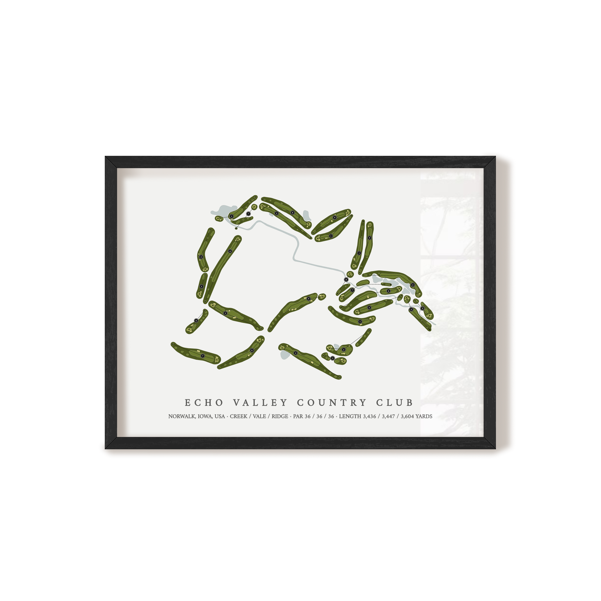 Echo Valley Country Club | Golf Course Map | Black Frame