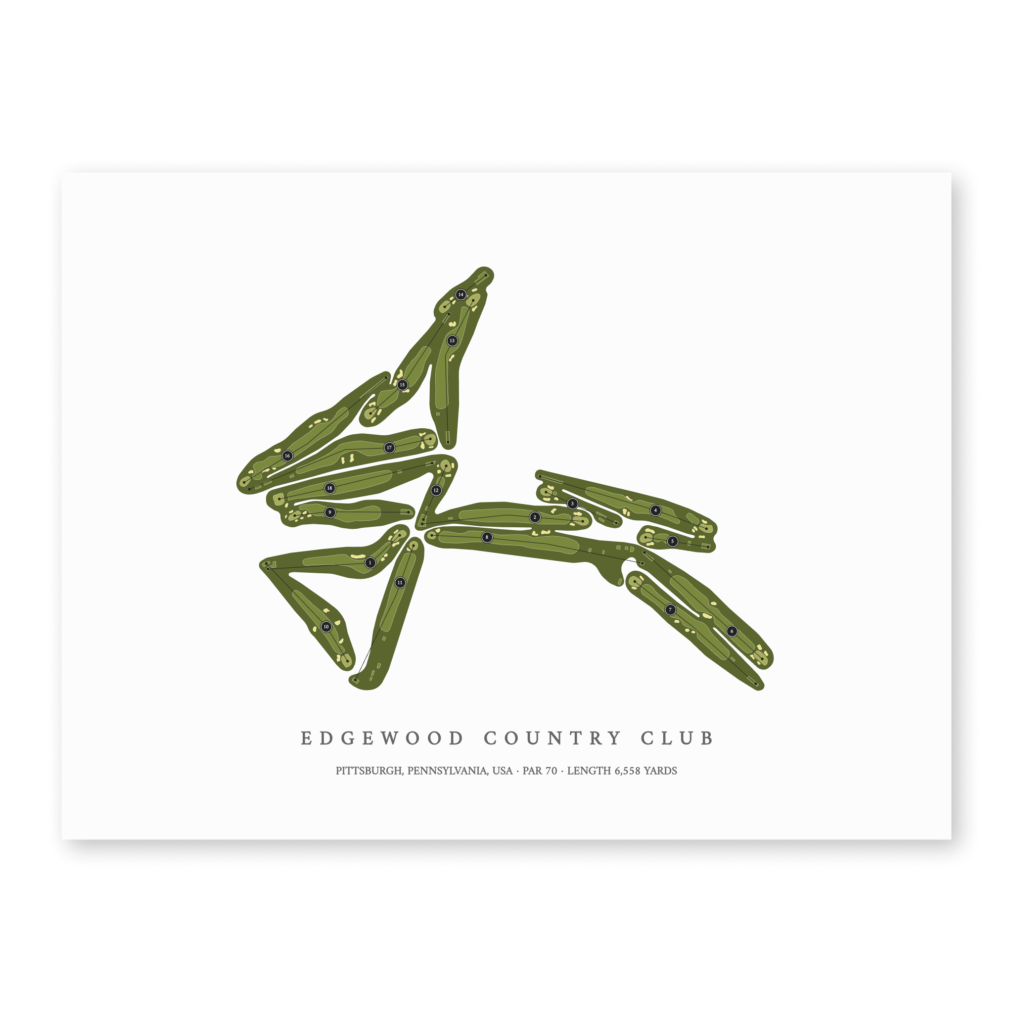 Edgewood Country Club | Golf Course Print | Unframed