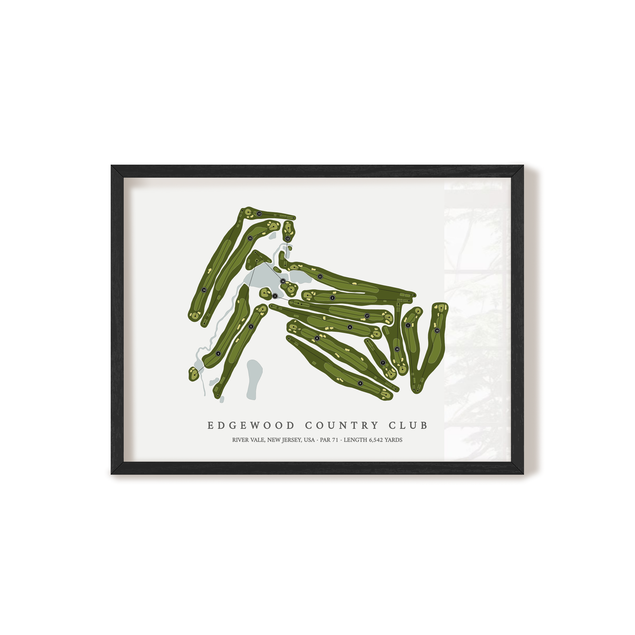 Edgewood Country Club | Golf Course Map | Black Frame