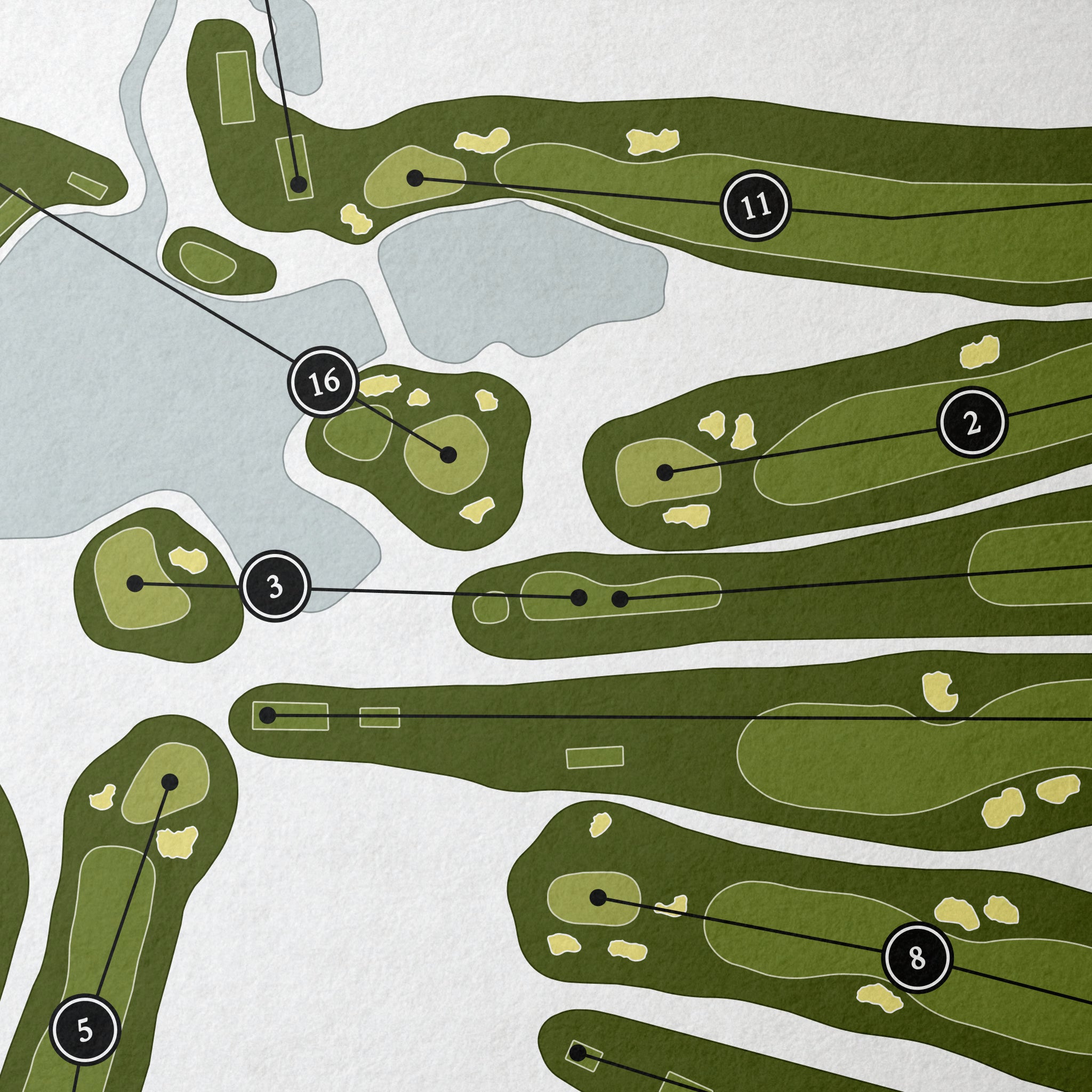 Edgewood Country Club | Golf Course Print | Close Up