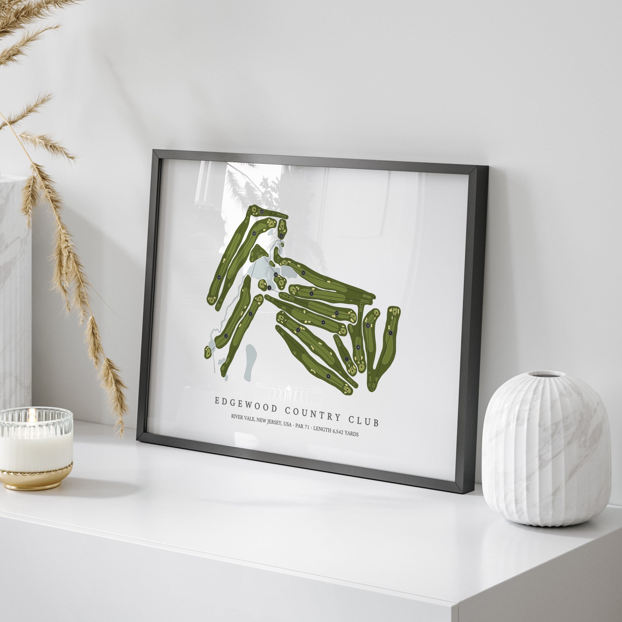 Edgewood Country Club | Golf Course Print | On Table