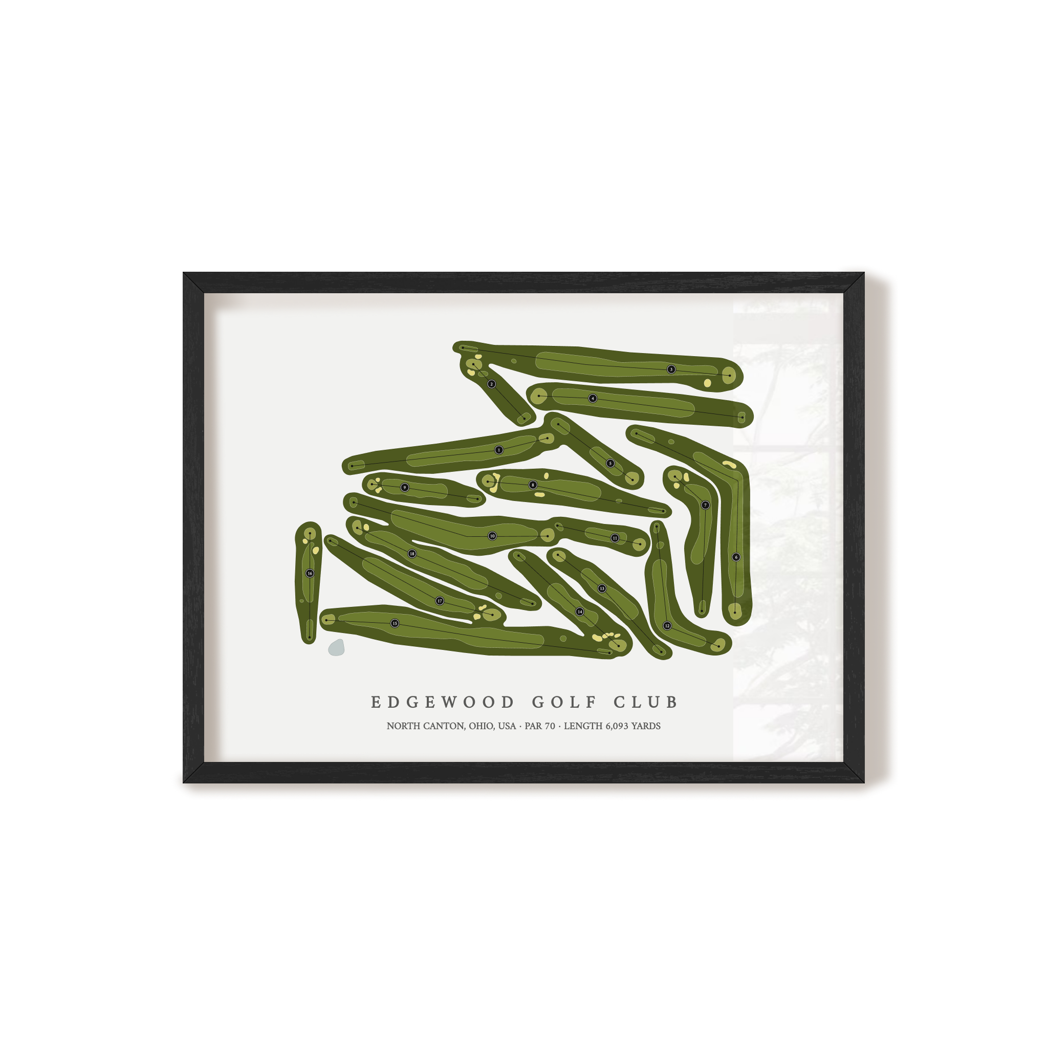 Edgewood Golf Club | Golf Course Map | Black Frame