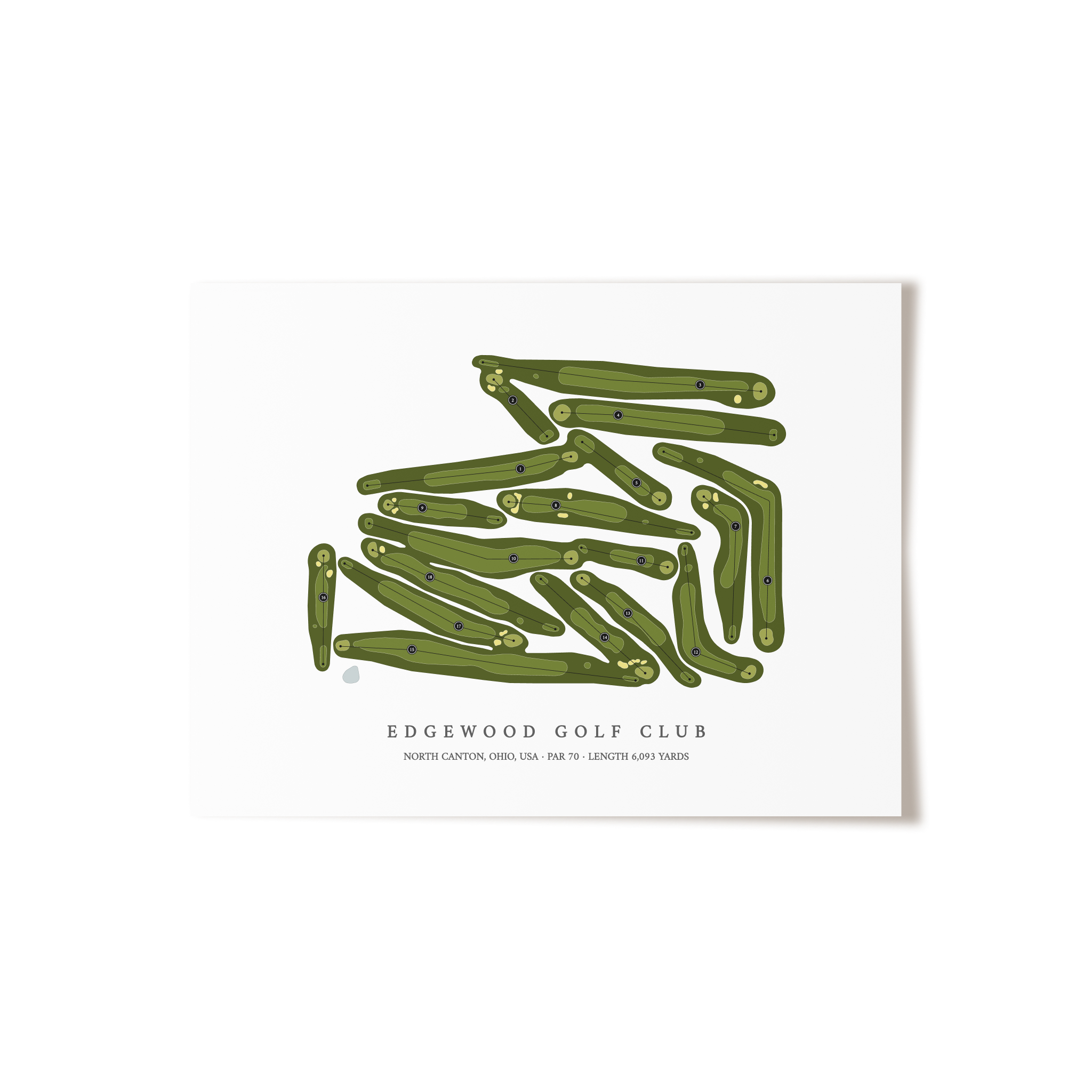 Edgewood Golf Club | Golf Course Map | Unframed