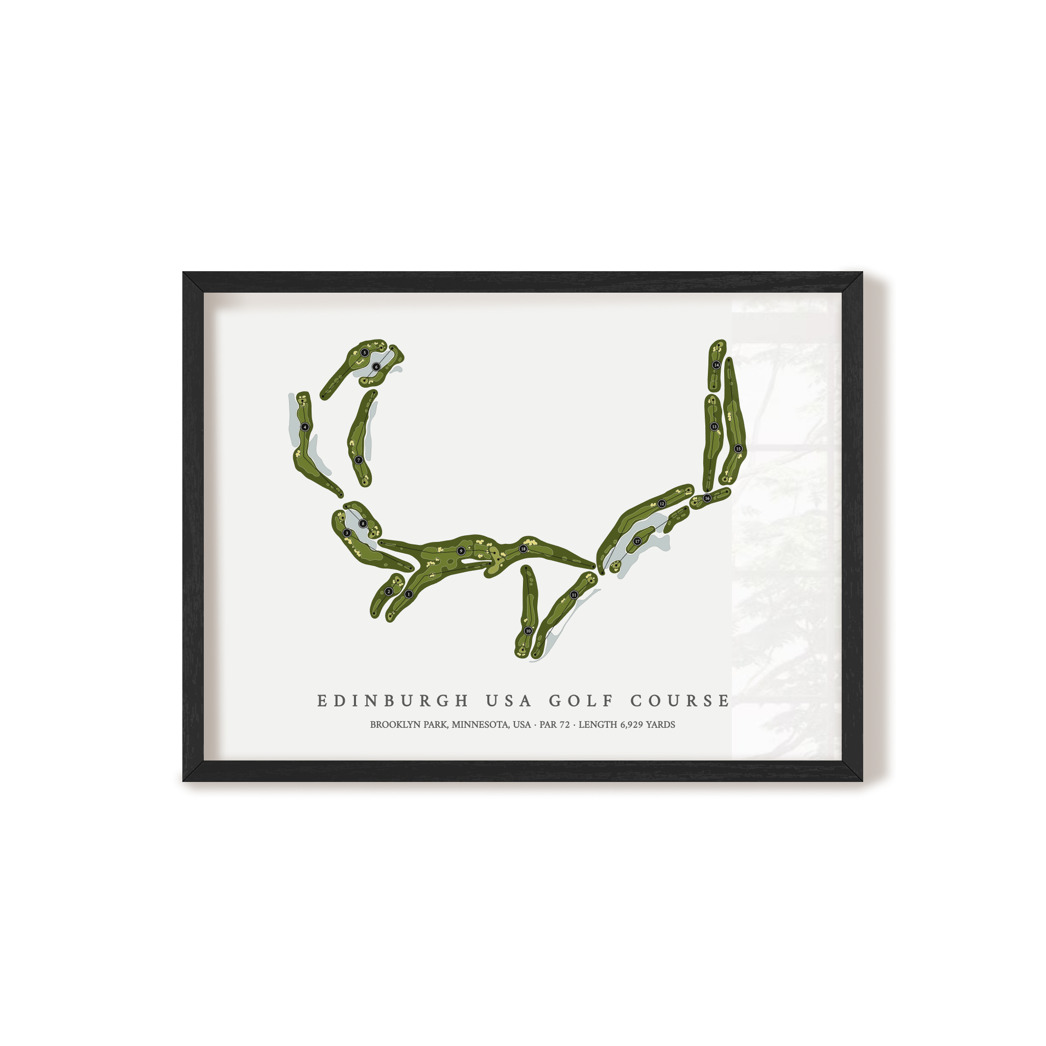 Edinburgh USA Golf Course | Golf Course Print | Black Frame