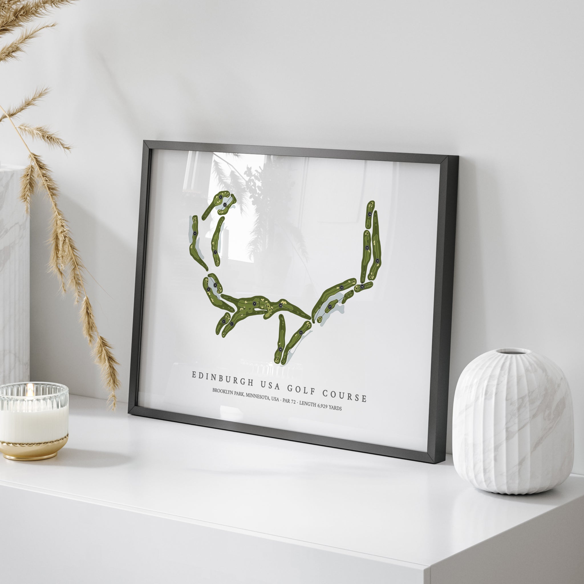 Edinburgh USA Golf Course | Golf Course Print | On Table