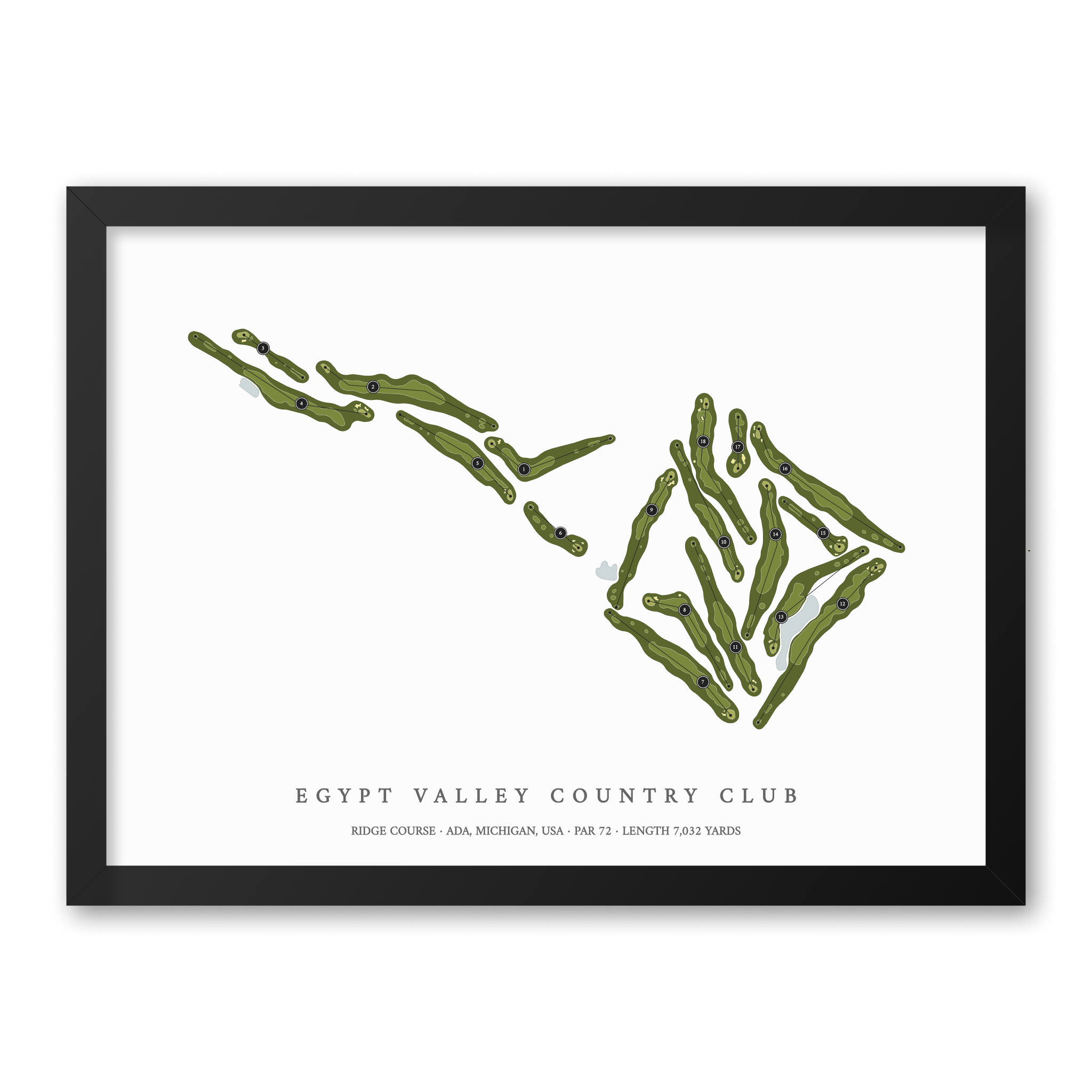 Egypt Valley Country Club - Ridge Course | Golf Course Print | Black Frame