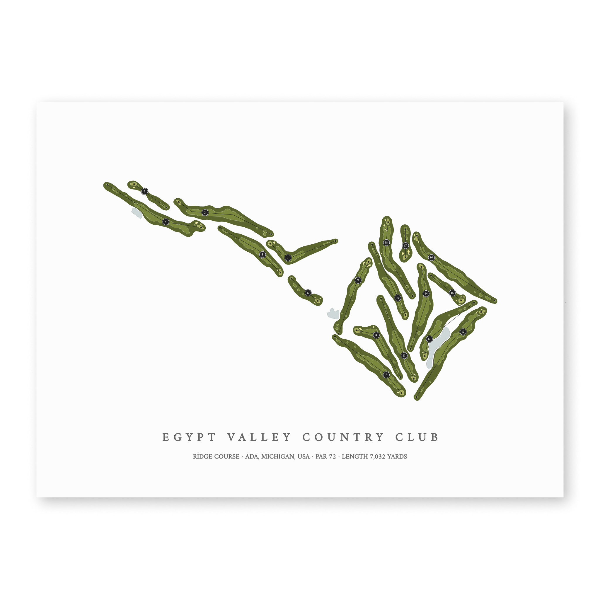 Egypt Valley Country Club - Ridge Course | Golf Course Print | Unframed